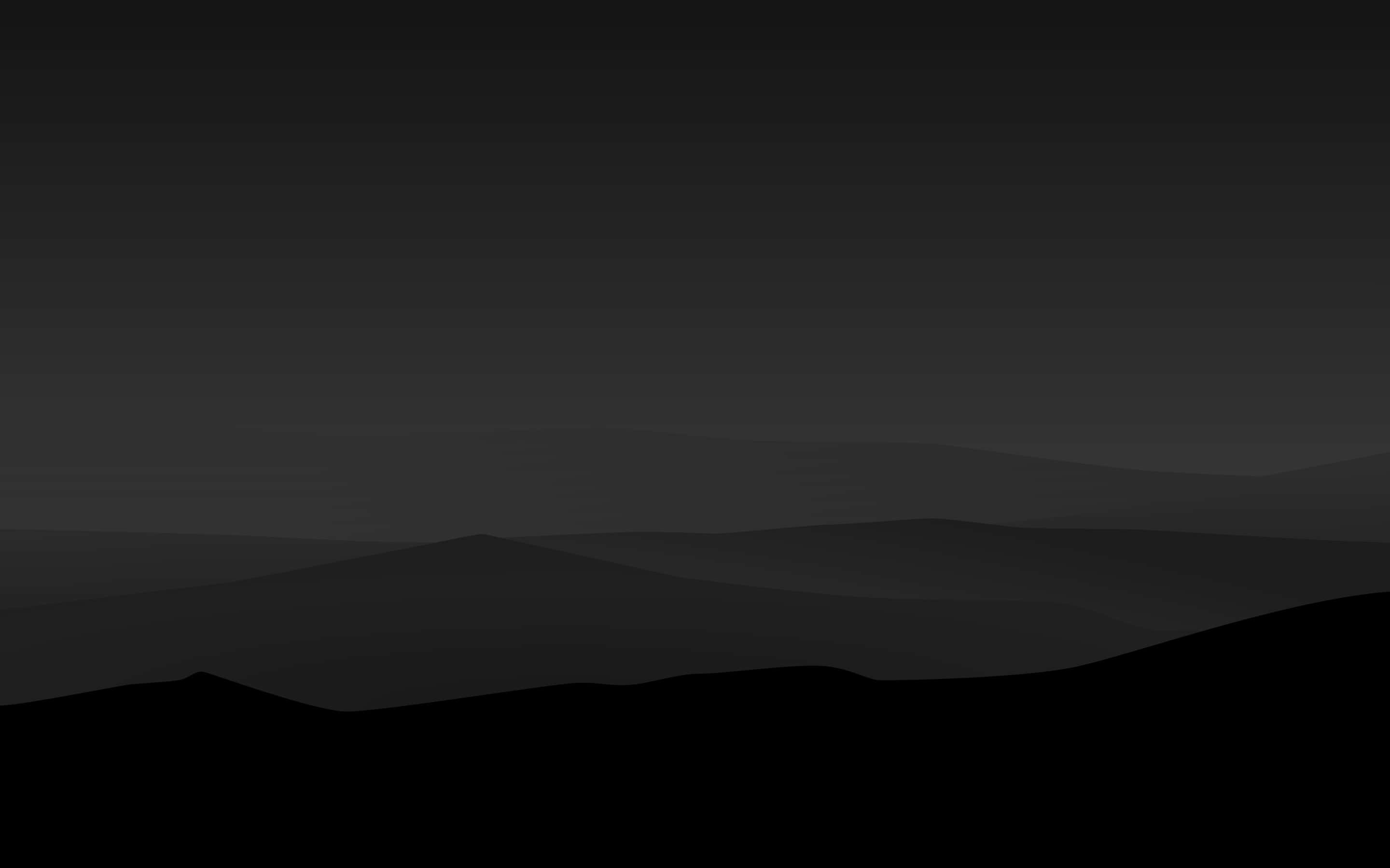 Minimalist Monochrome 桌布 壁紙 — 極簡單色調風景，層層疊疊的山巒剪影逐漸融入霧濛濛的灰色地平線。