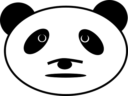 極簡熊貓臉圖形 壁紙