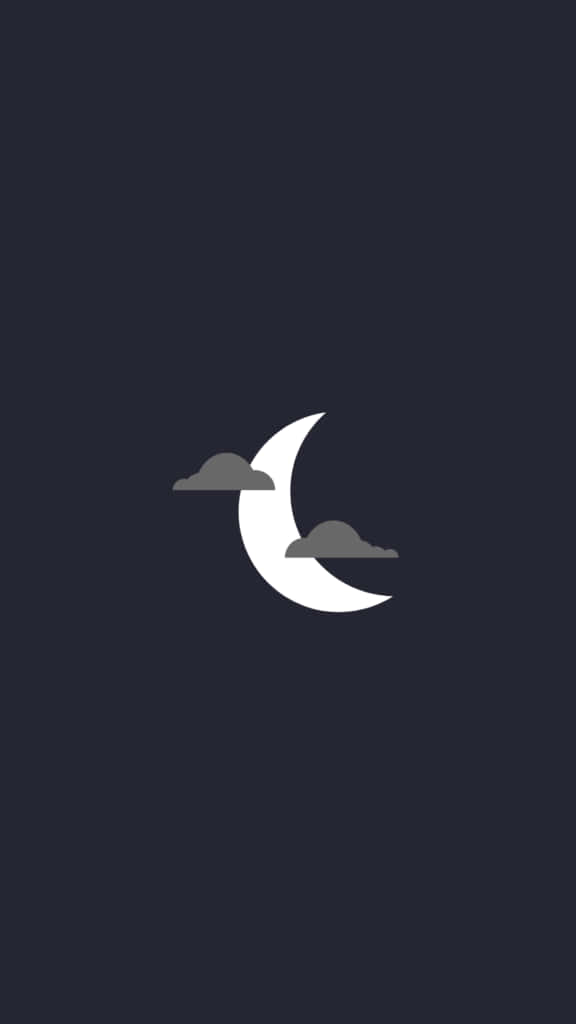 新月與雲朵在深色夜空