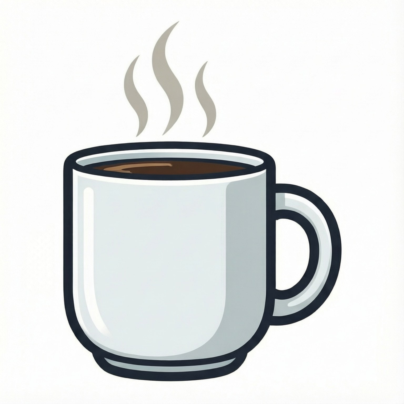 極簡白色咖啡杯 壁紙 — 一個簡單的白色杯子，裝滿冒著熱氣的深色咖啡，背景簡潔。