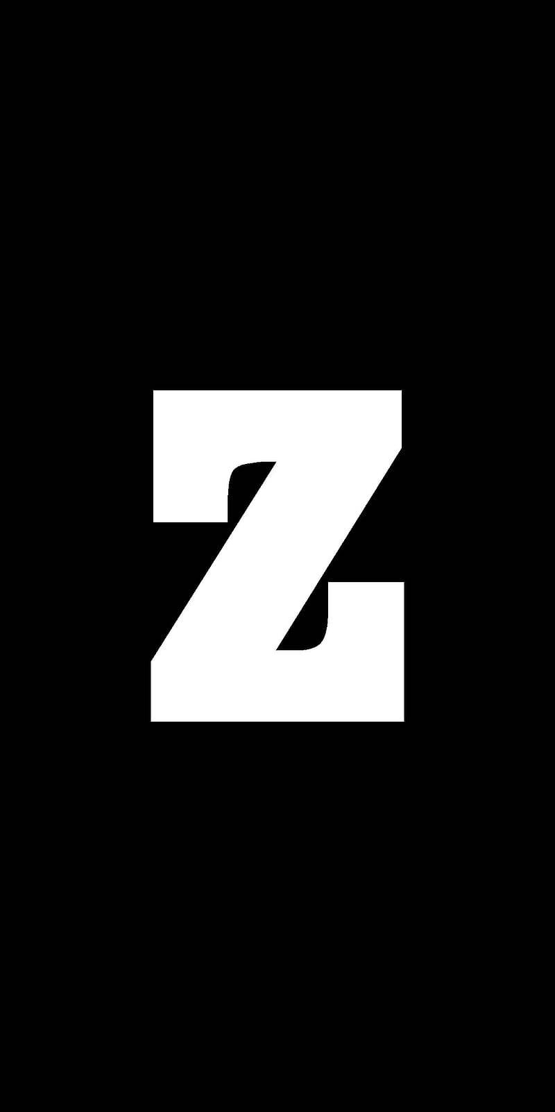 黑色背景上的一個大型白色字母Z。