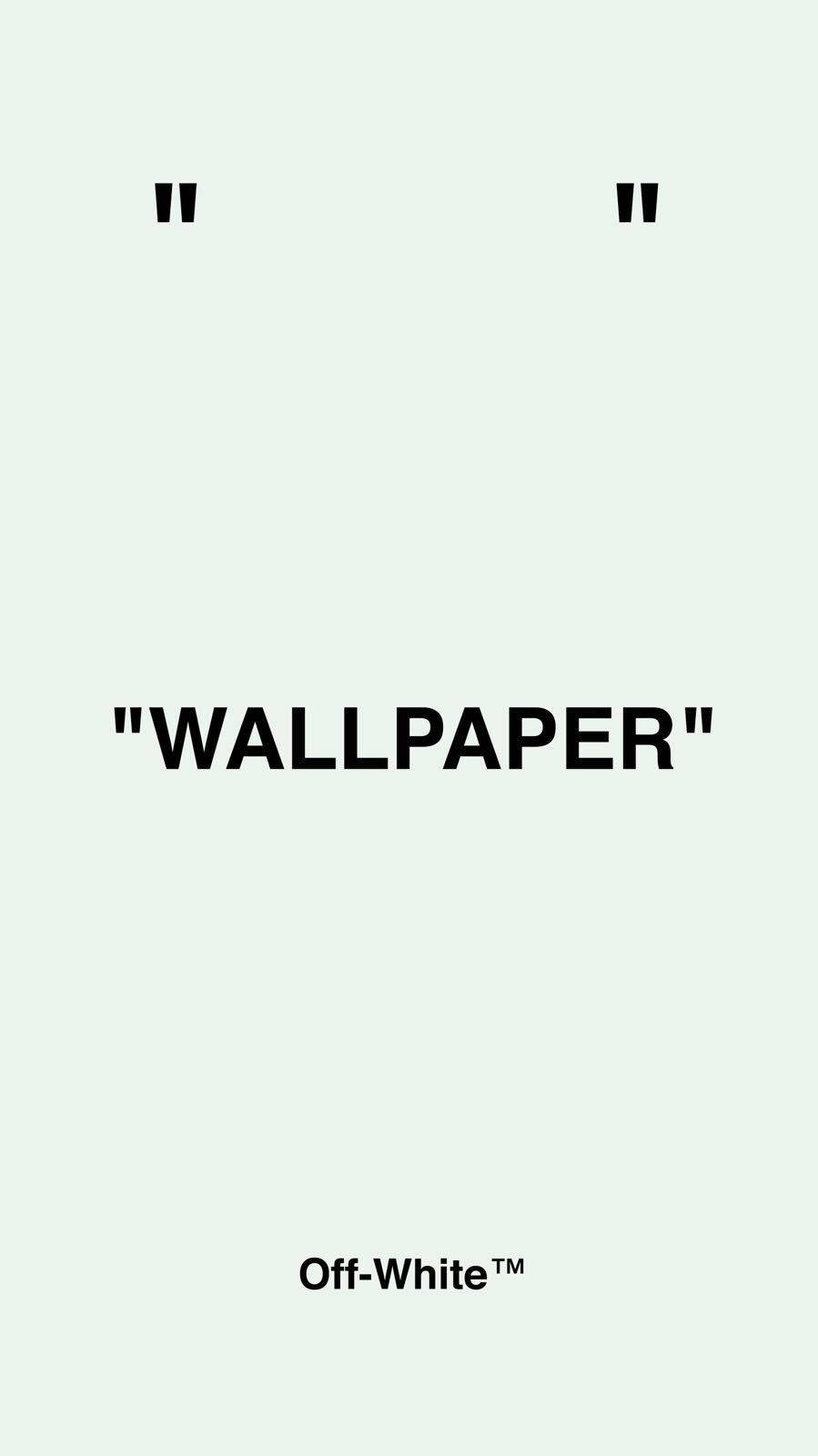 米白色背景上的粗體黑色文字顯示wallpaper和Off-White商標。