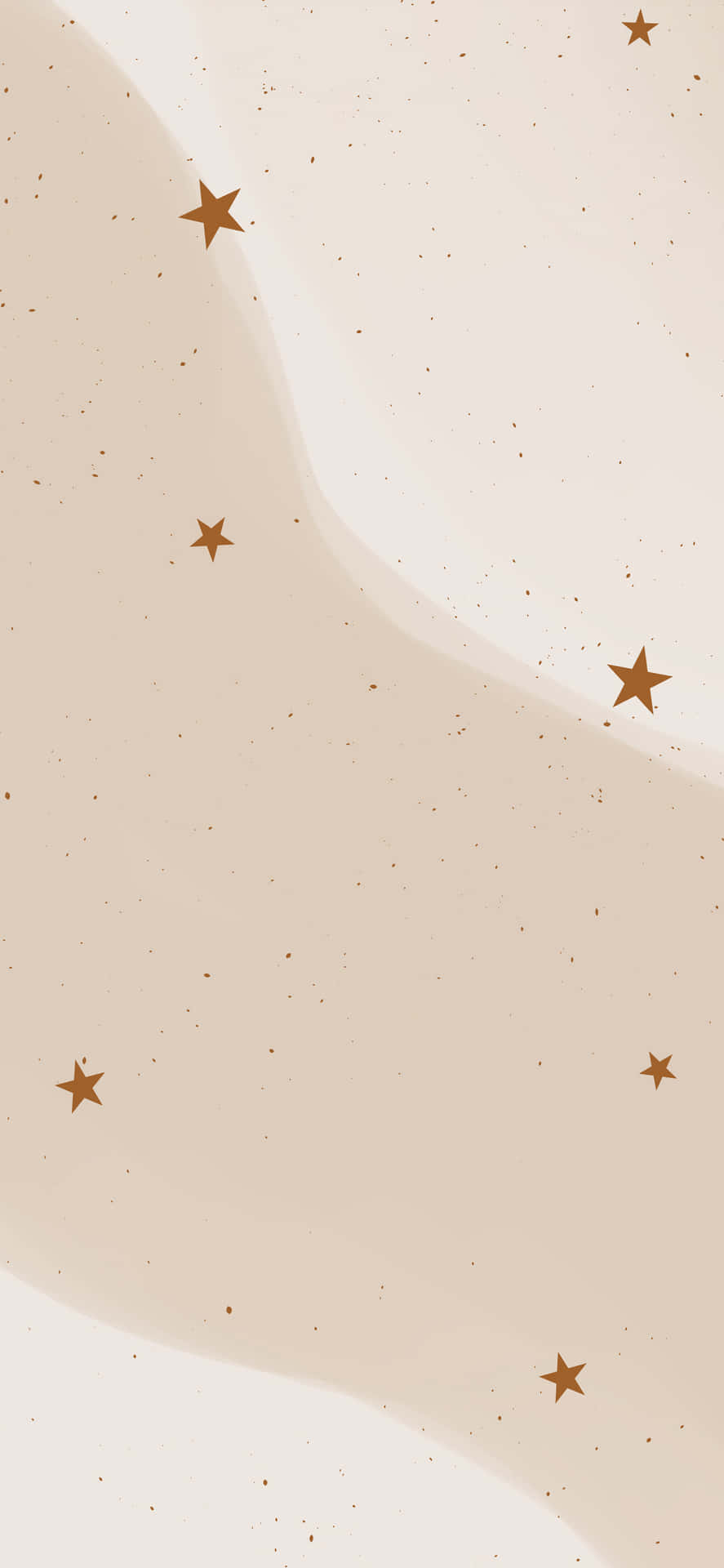 帶有金色星星和柔和波浪圖案的抽象米色背景。
