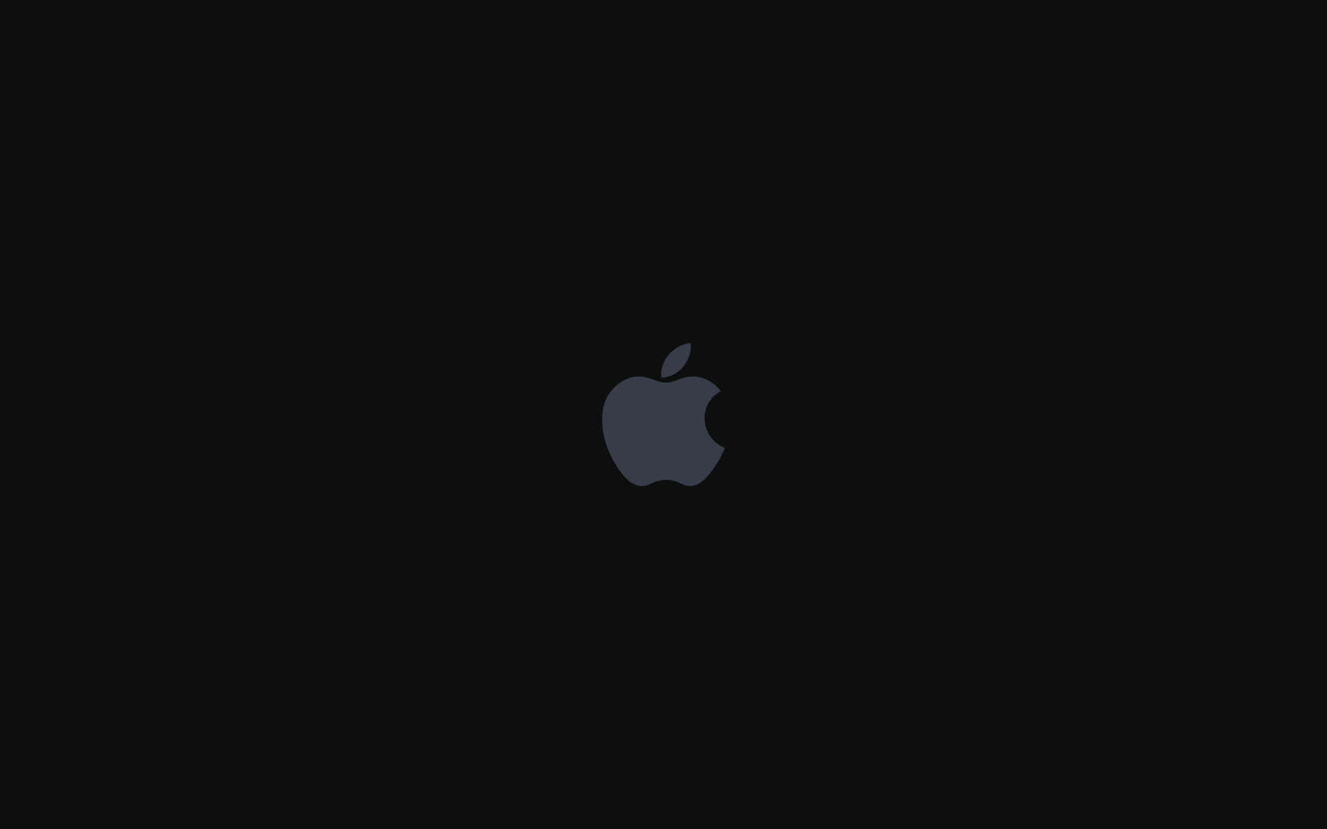 黑色背景上的灰色 Apple 標誌