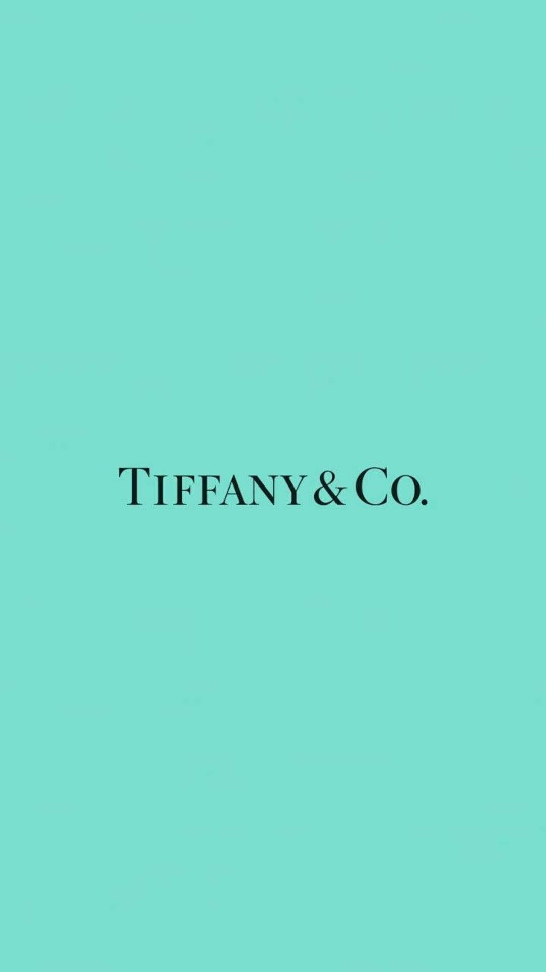 藍色背景上黑色文字的Tiffany & Co標誌