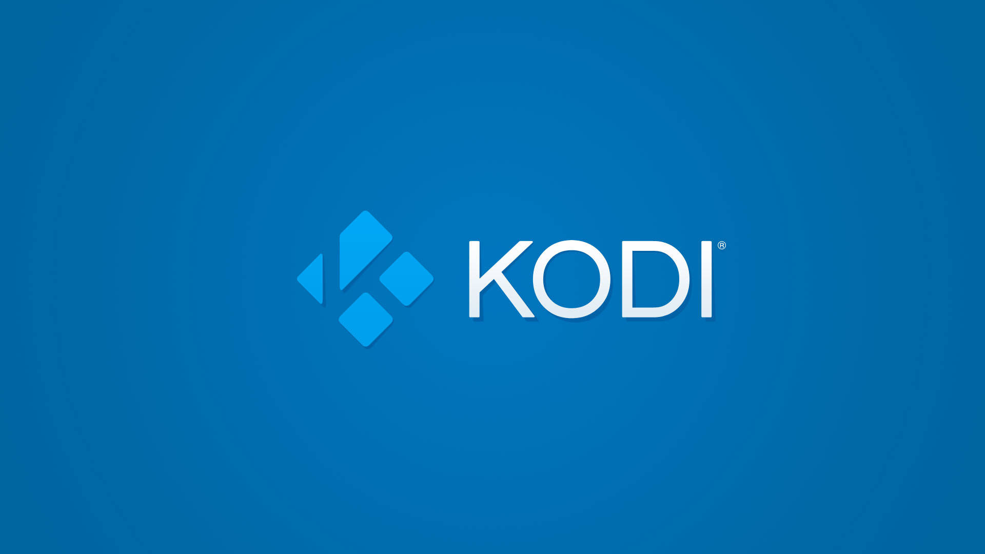 藍色背景上的 Kodi 媒體播放器標誌