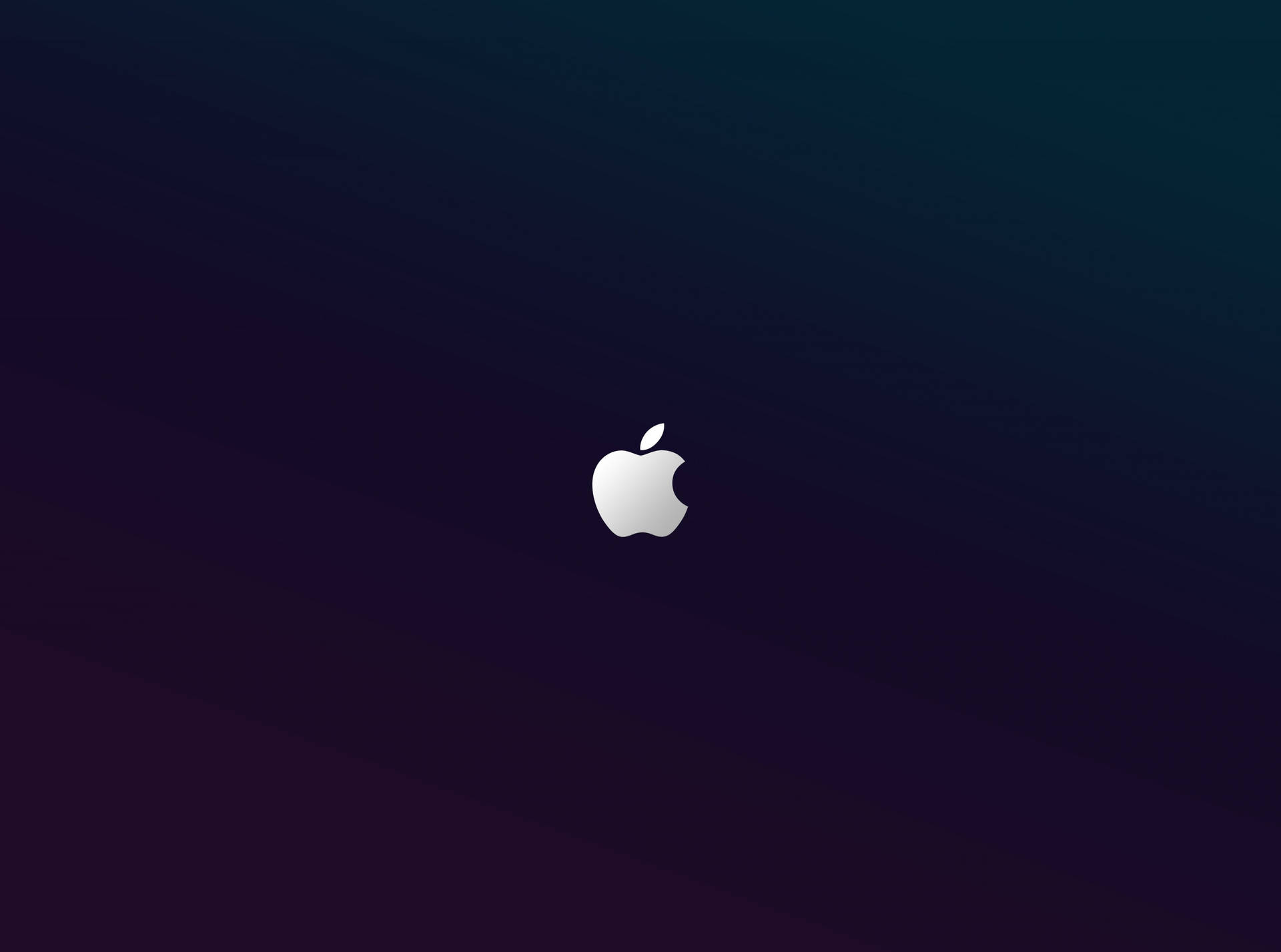 深色漸變背景上的Apple標誌，帶有對角線條紋