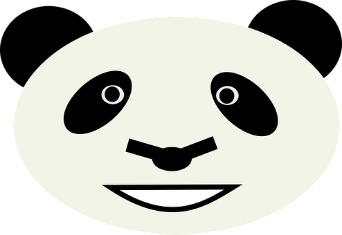 極簡貓熊臉圖形 壁紙