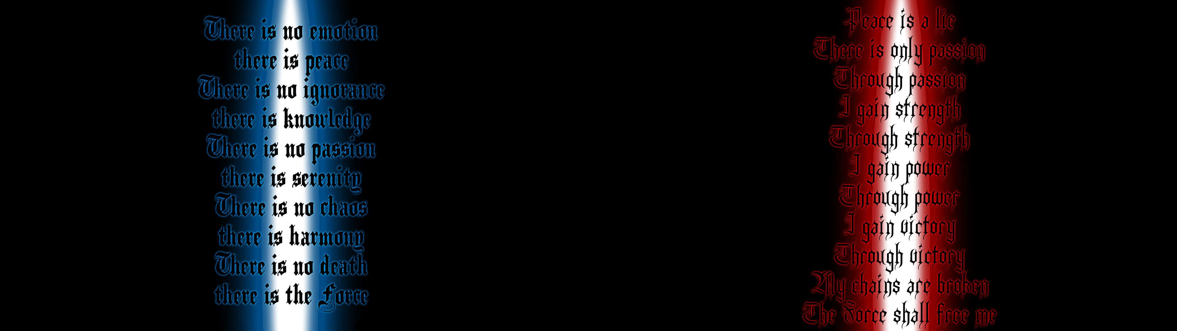 深色背景，藍色和紅色文字顯示鏡像的哲學語錄。