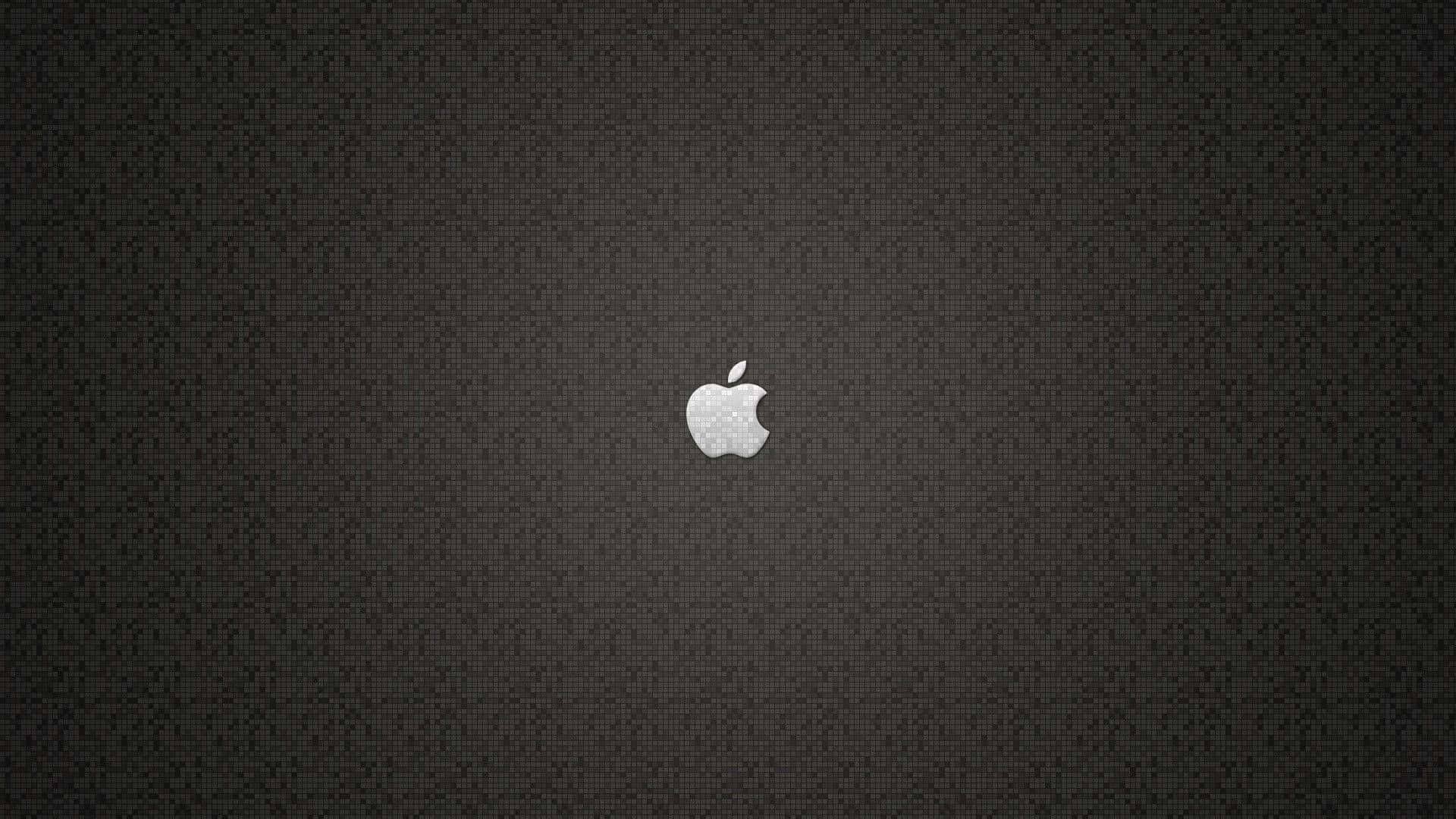 深色像素背景上的銀色Apple標誌