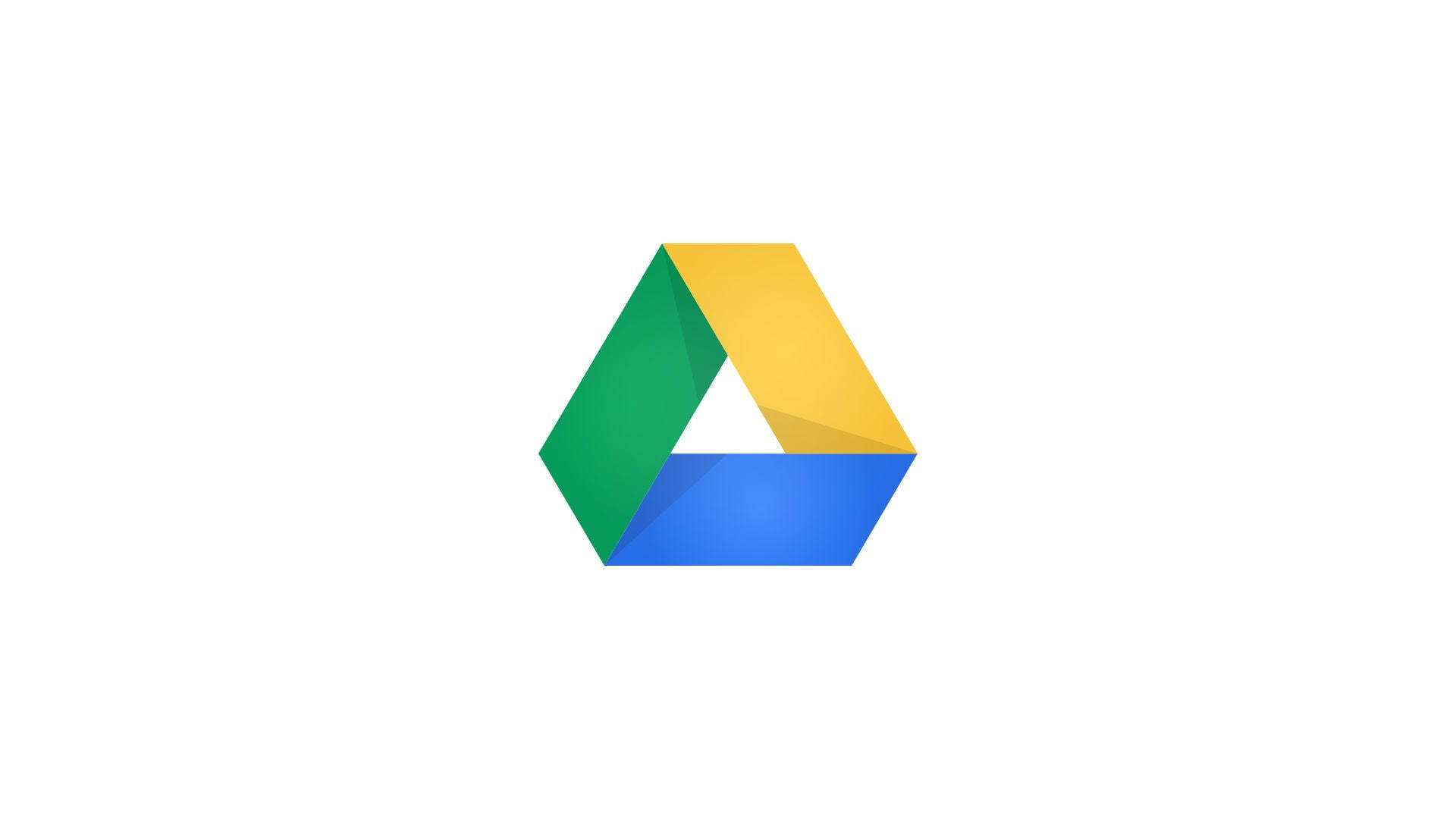 Google Drive 標誌，有綠色、黃色和藍色的三角形區塊。