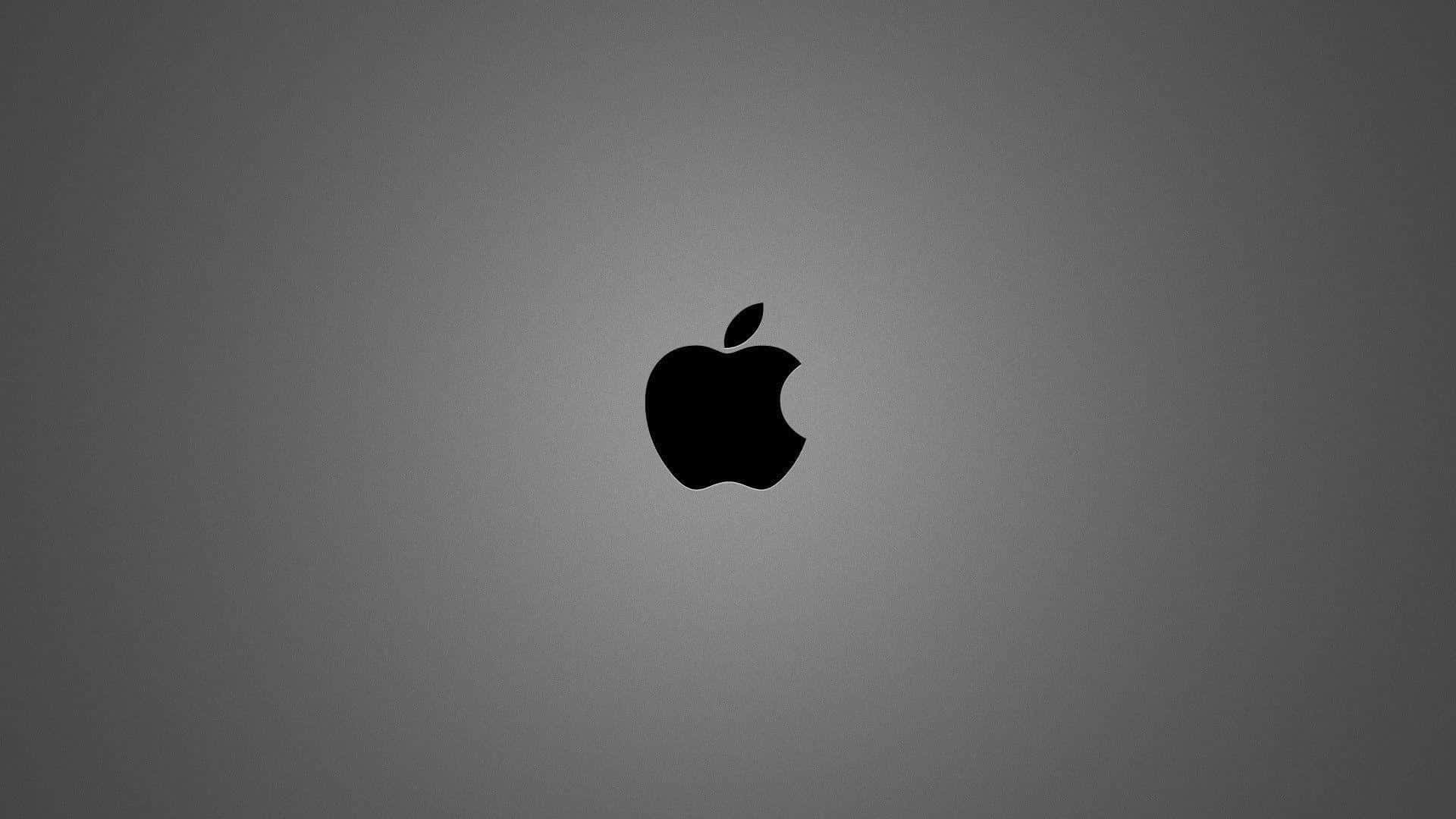 灰色漸變背景上的黑色Apple標誌