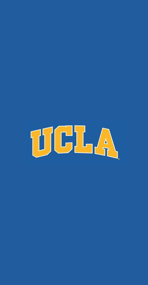 藍色背景上的黃色UCLA標誌