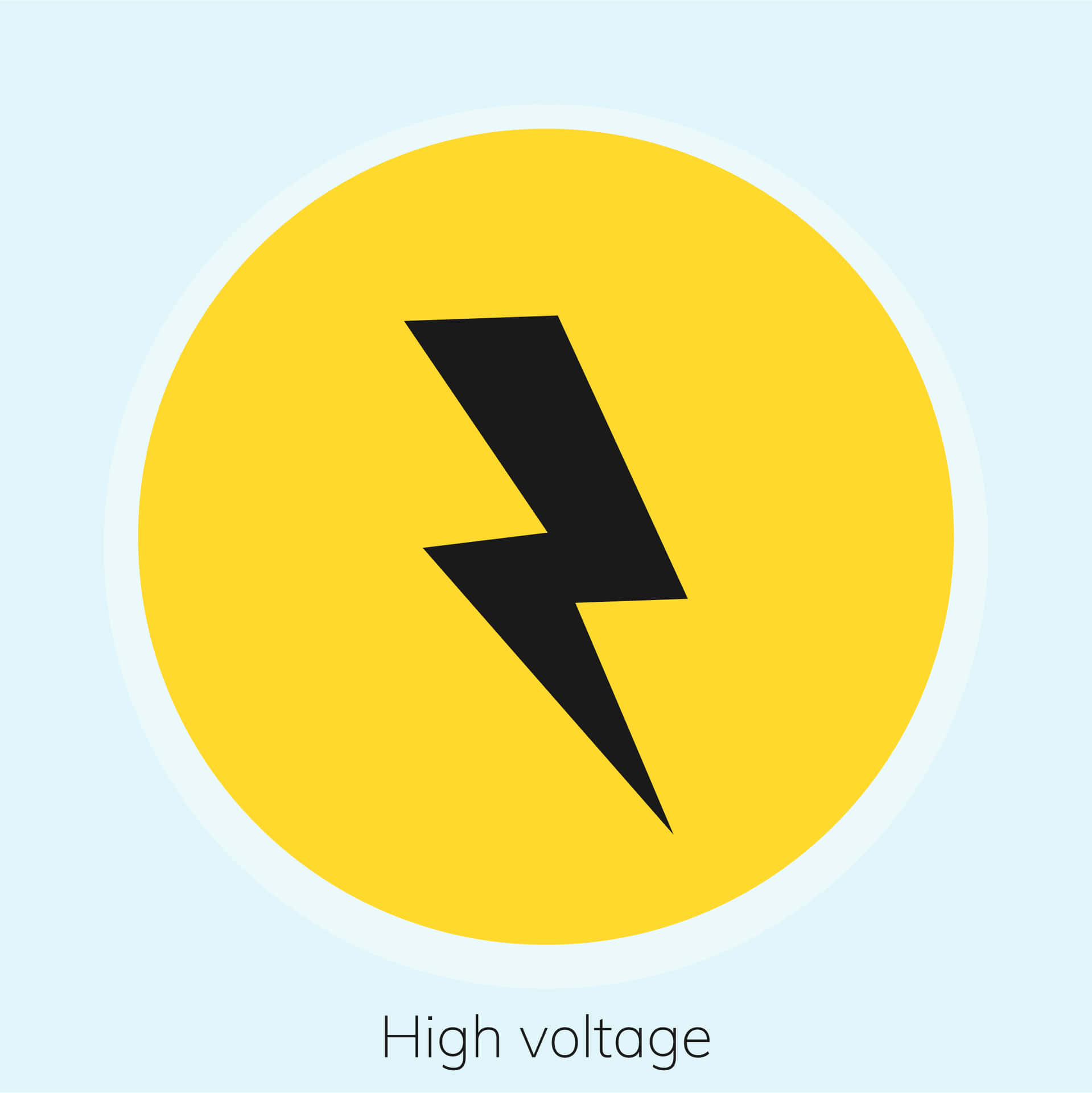 高電壓警告符號，黃色圓圈上有黑色閃電。