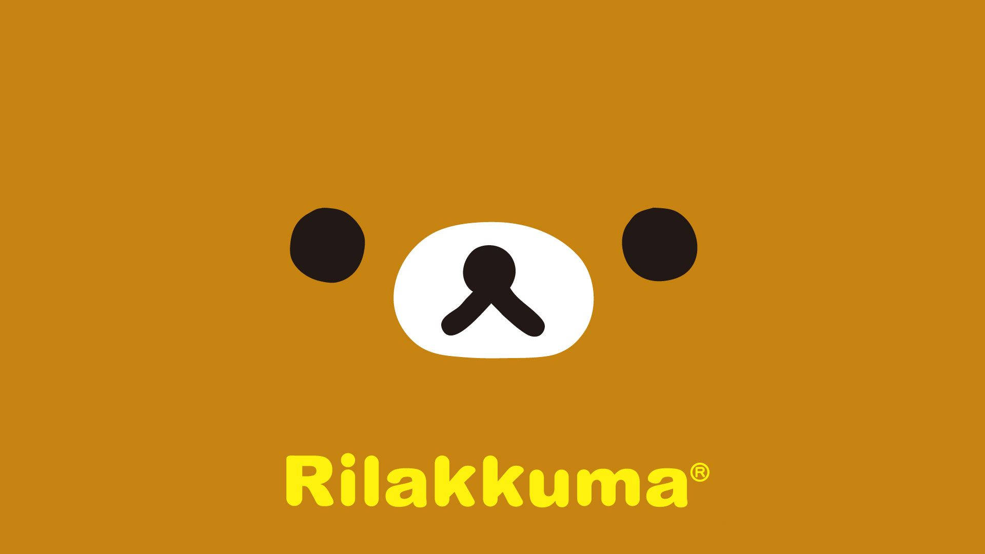 Rilakkuma 卡通熊標誌在橙色背景上，帶有黃色文字。