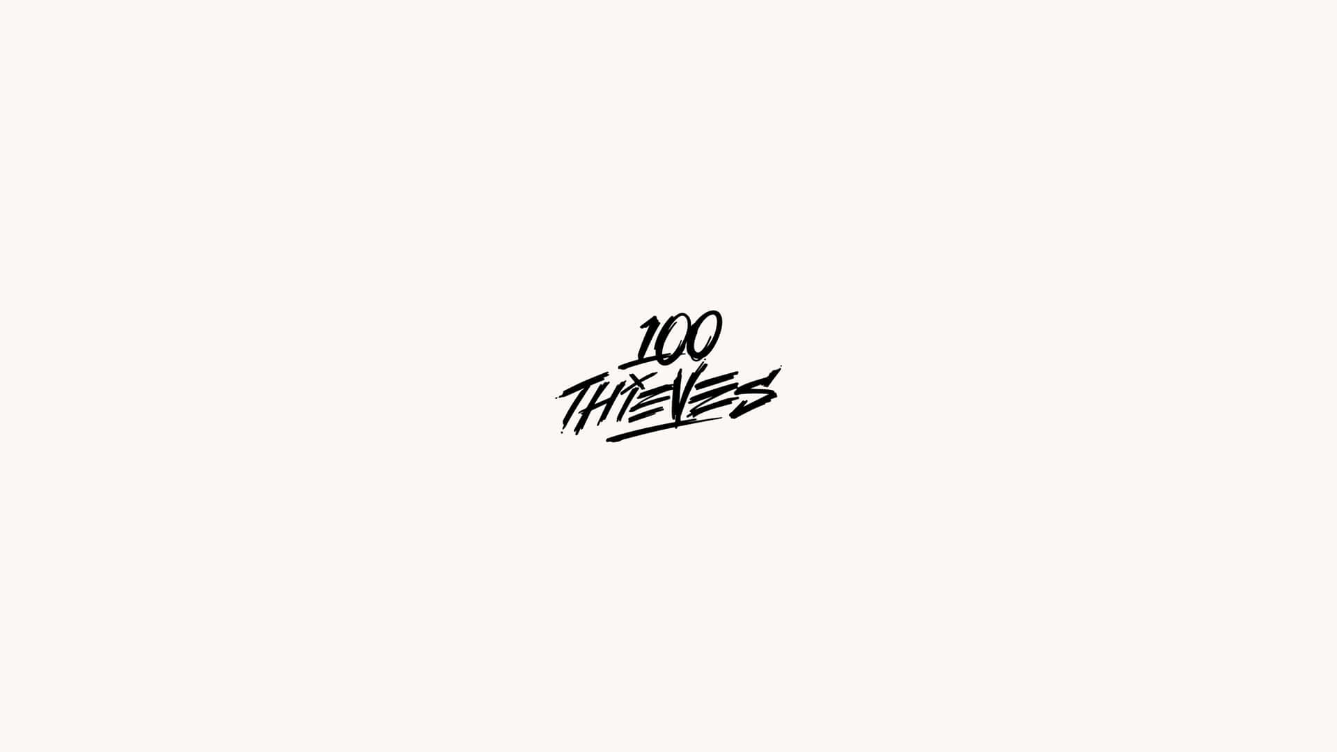 黑色風格化文字標誌，在米白色背景上顯示 100 THIEVES