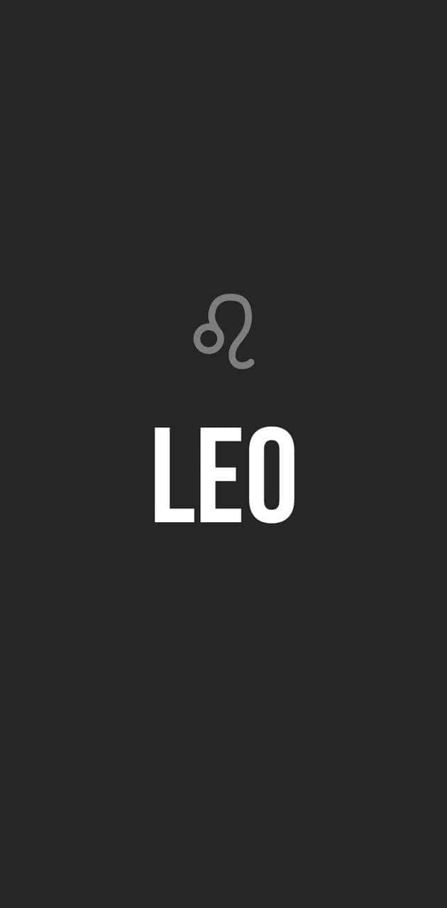 獅子 桌布 壁紙 — 極簡黑色背景，白色文字和獅子座星座符號。