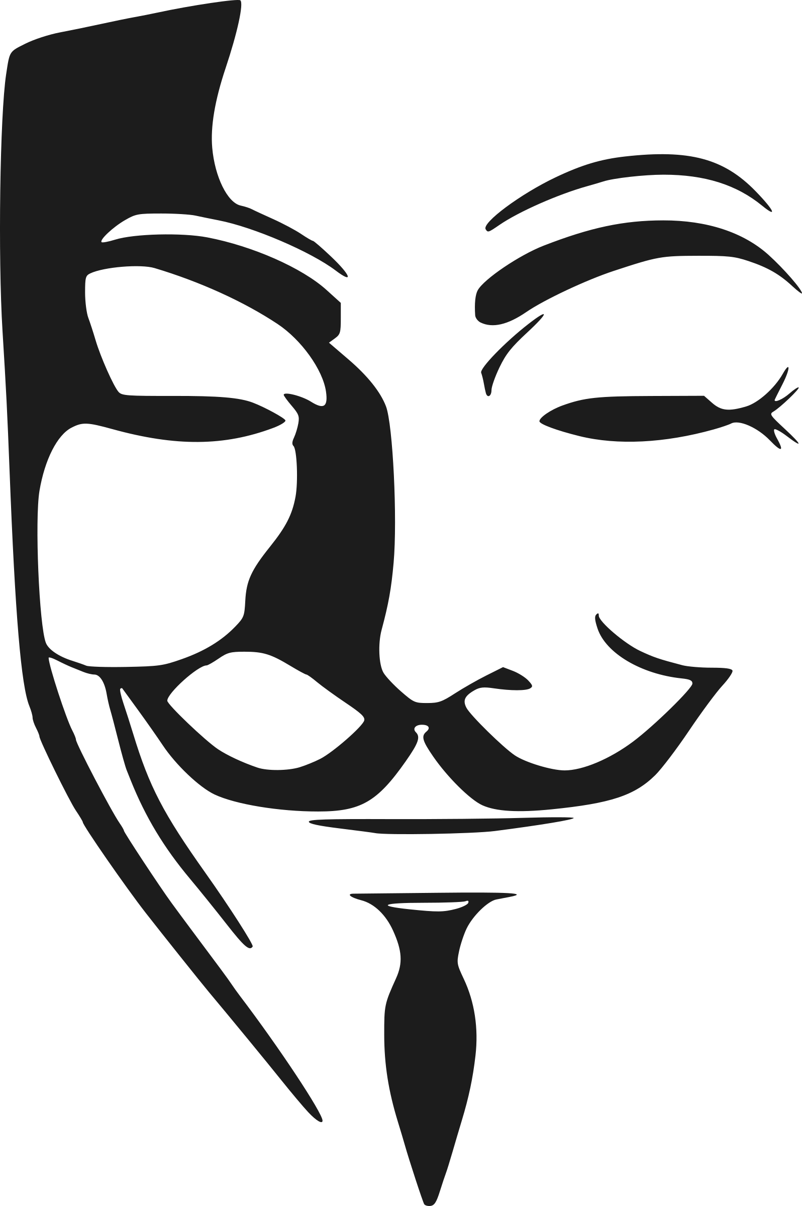標誌性蓋伊·福克斯面具向量圖 壁紙 — 在純黑色背景上，標誌性蓋伊·福克斯面具的鮮明黑色剪影。