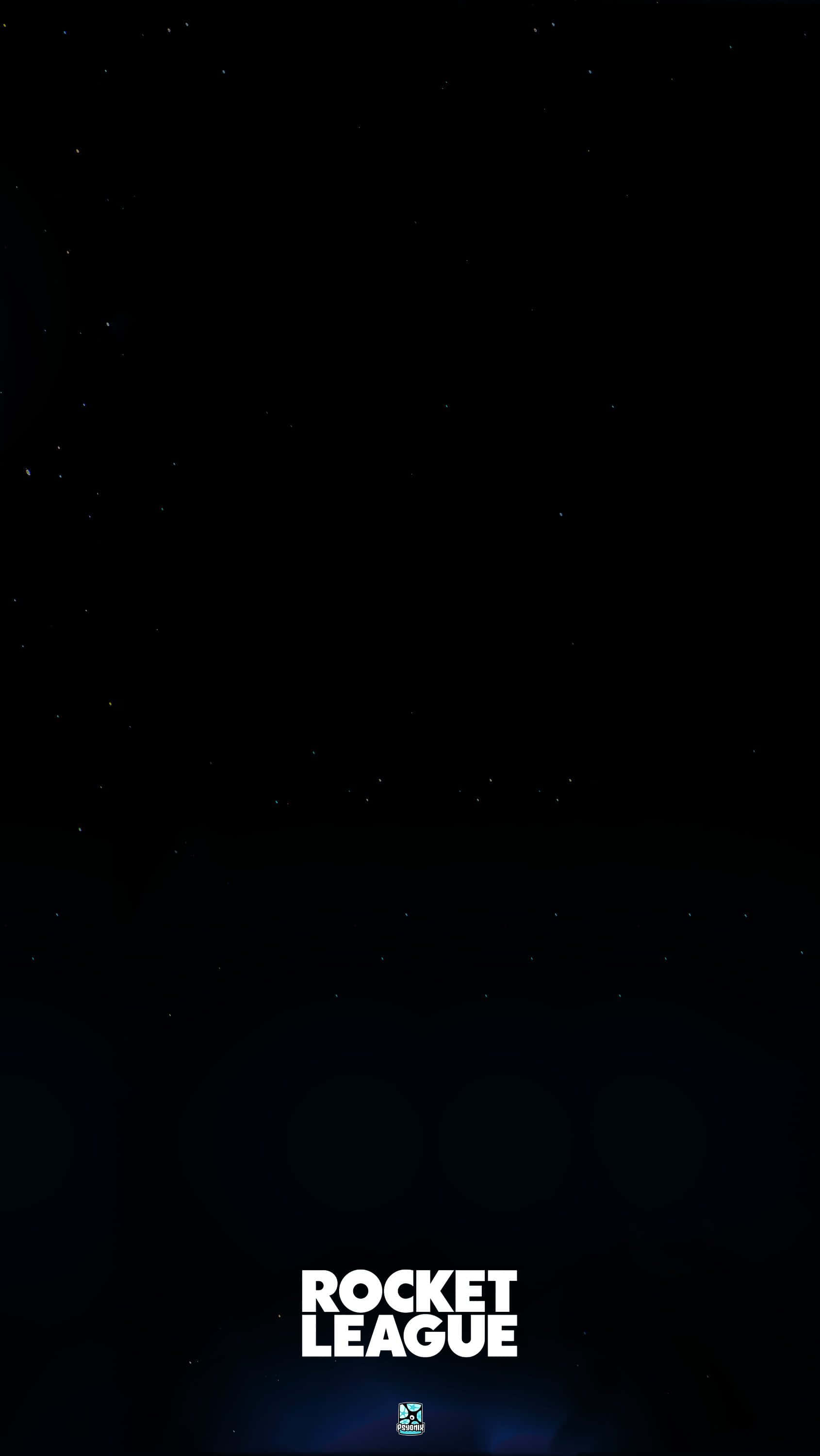 標題：Android 裝置上的《Rocket League》刺激對戰 壁紙 — 漆黑的星空，帶有微弱發光的圓圈，底部有白色的Rocket League標誌。