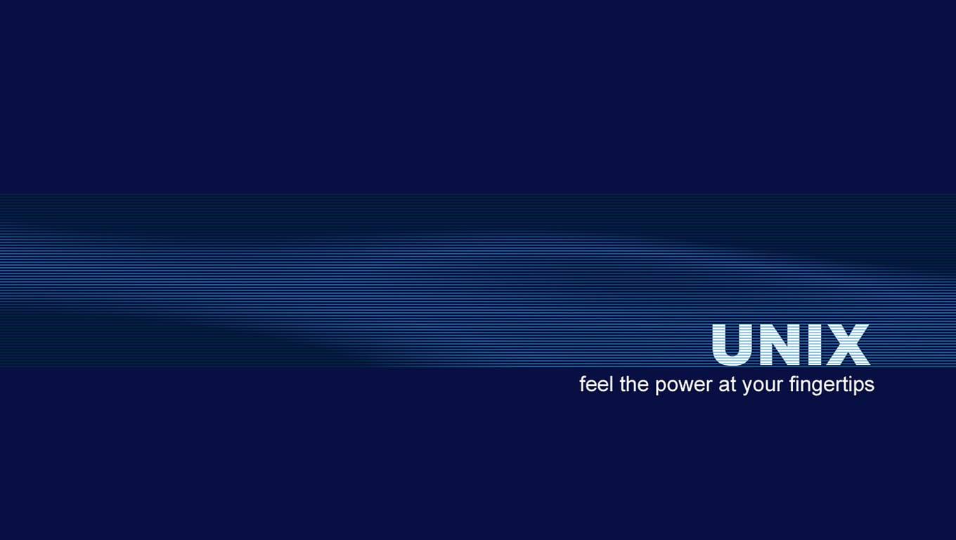 帶有發光線條和UNIX文字的深藍色數碼牆紙