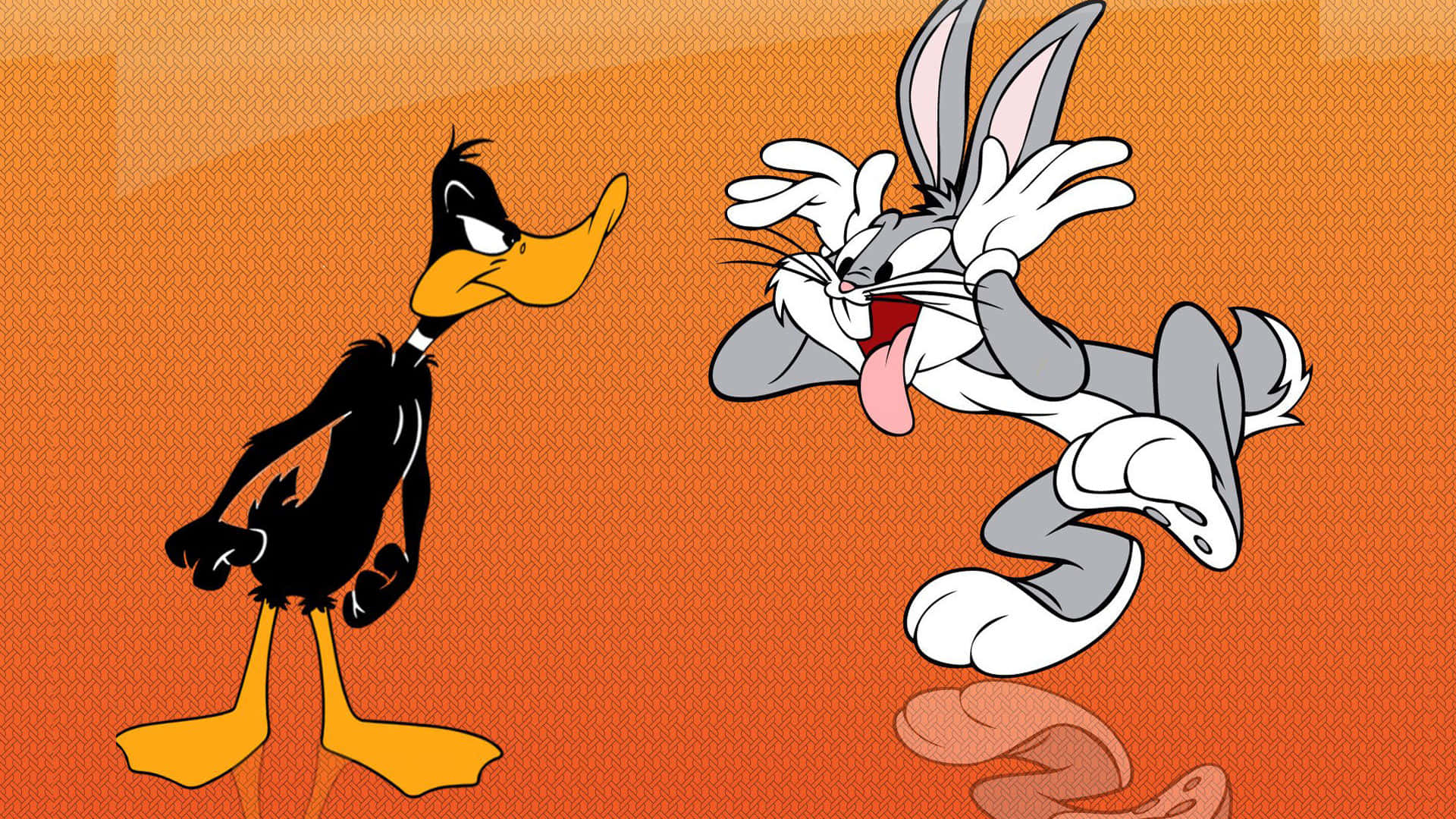 Daffy Duck 和 Bugs Bunny 在經典卡通喜劇場景中。