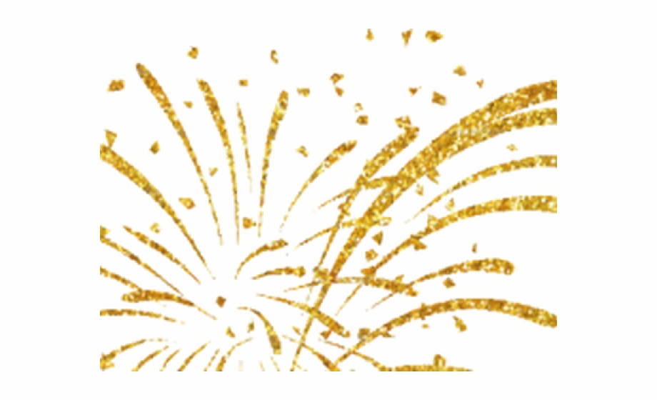 金色閃爍煙火在慶祝中綻放