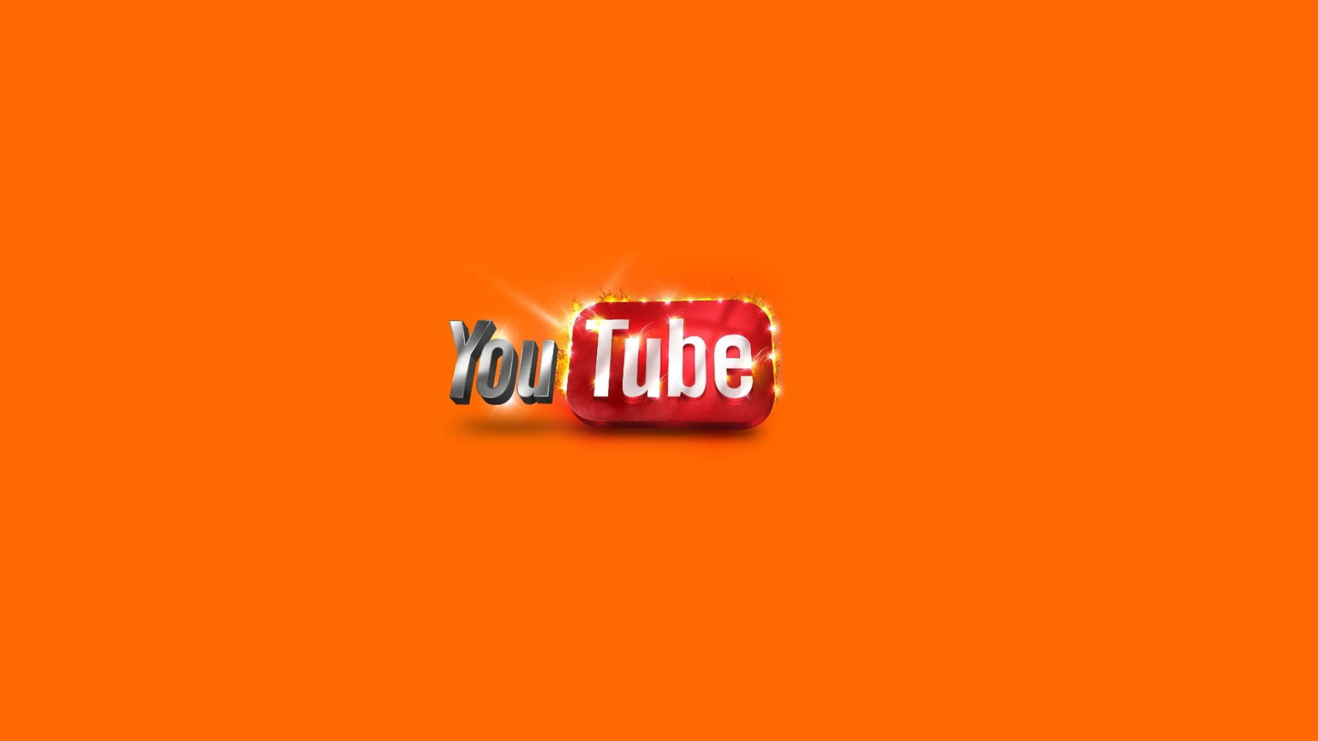 橙色背景上帶有火花的 YouTube 標誌