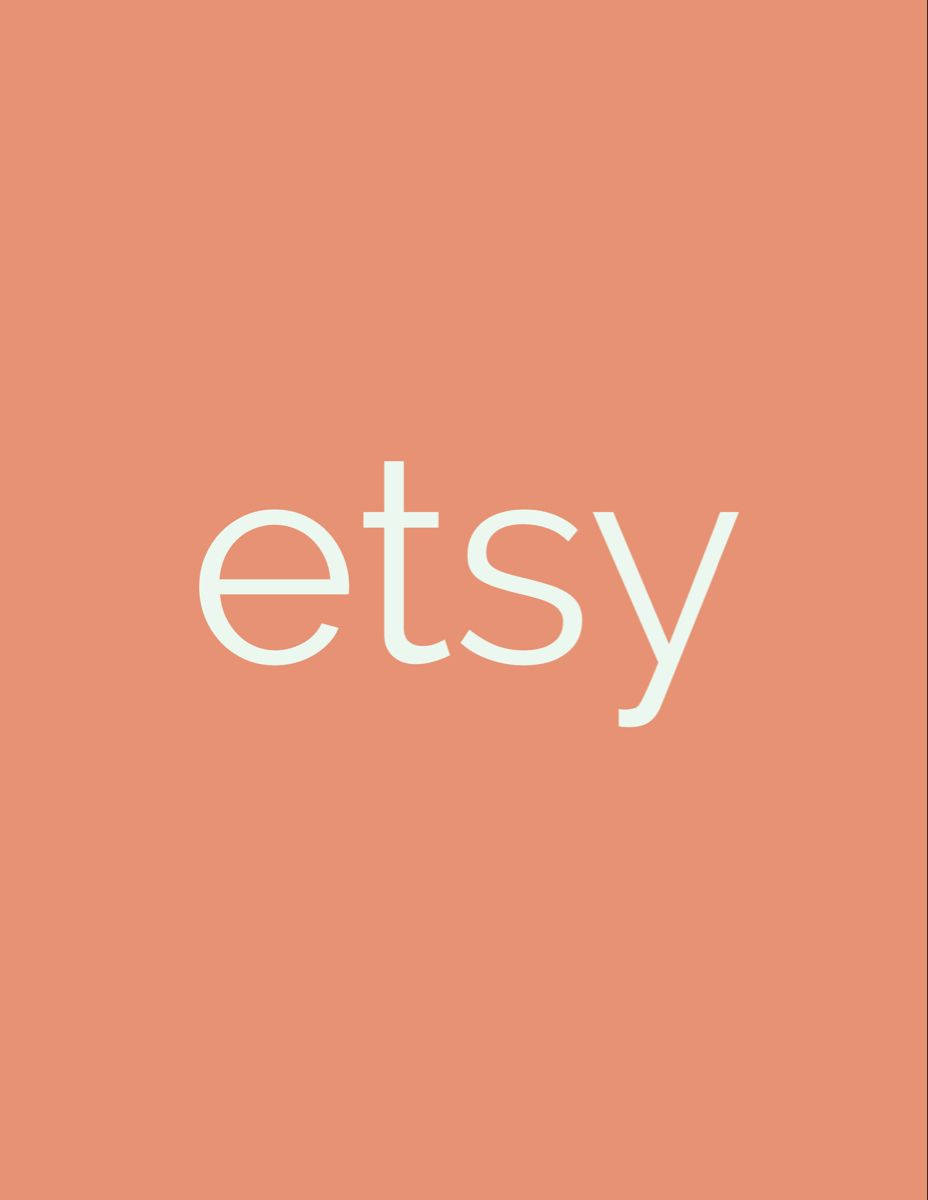珊瑚色背景，白色etsy標誌文字居中。