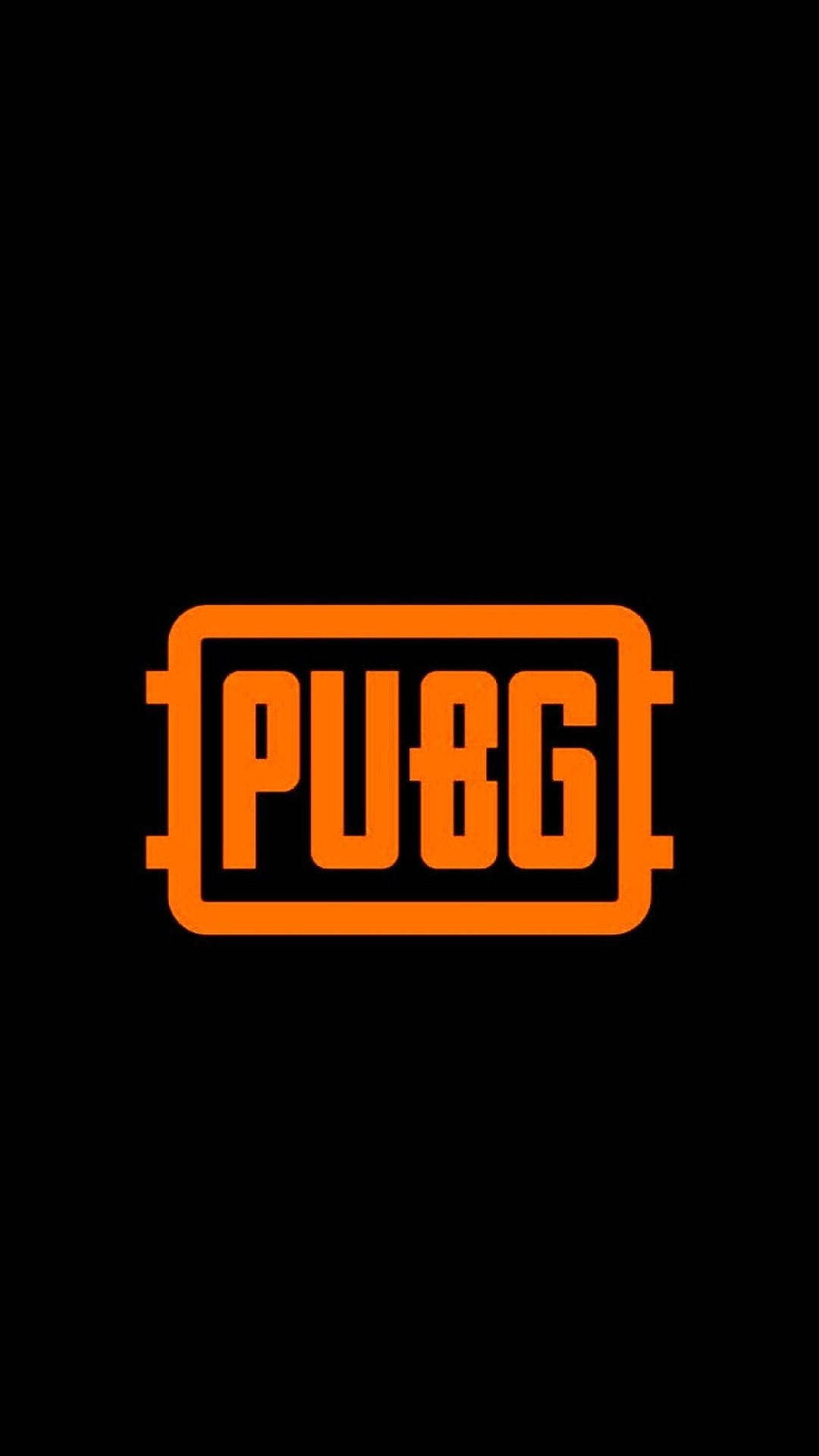 黑色背景上的橙色 PUBG 標誌