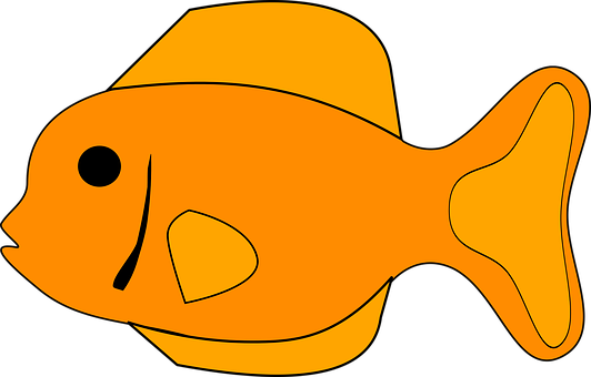 橙色卡通魚向量圖 壁紙