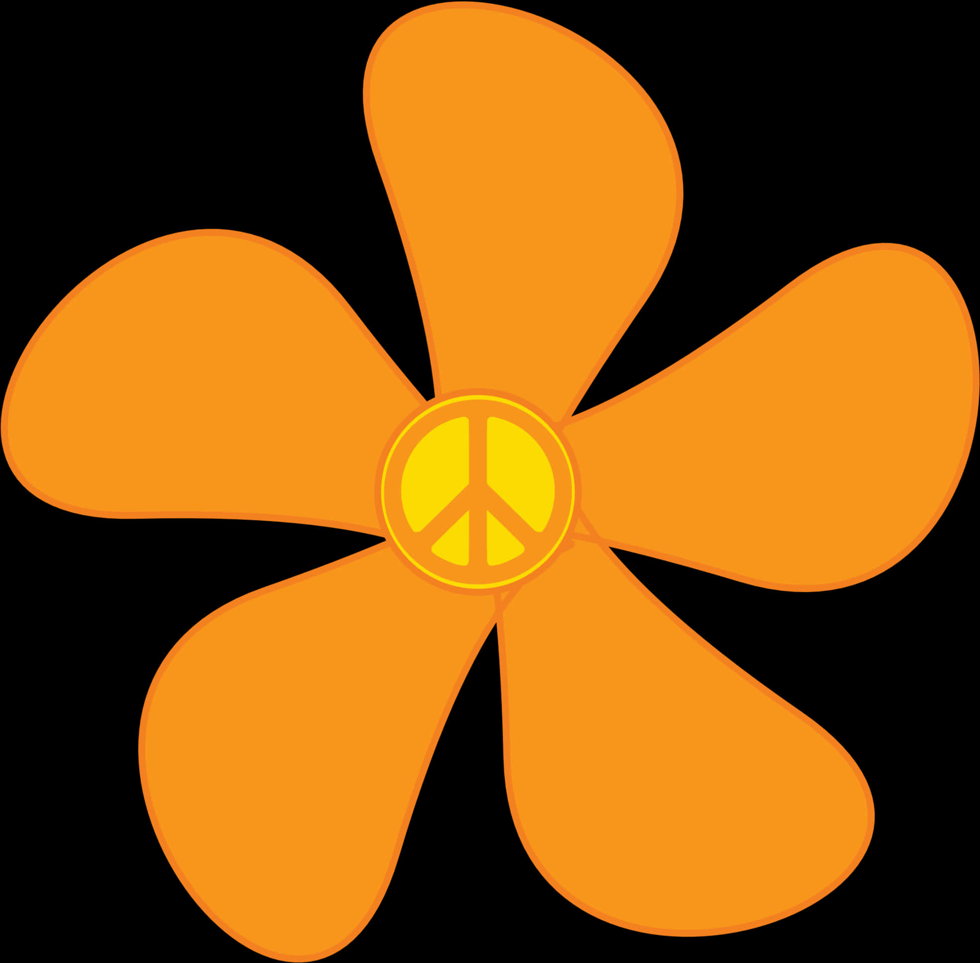 橙色和平符號雛菊 壁紙