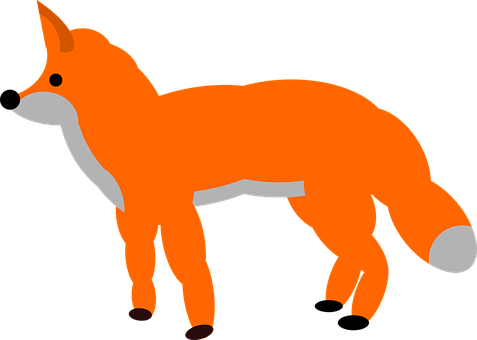 橙色狐狸向量插圖 壁紙