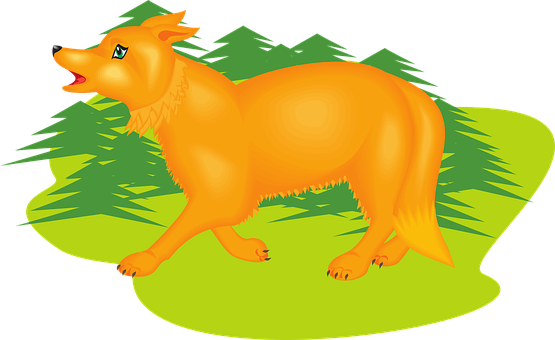 橙色生物森林插圖 壁紙