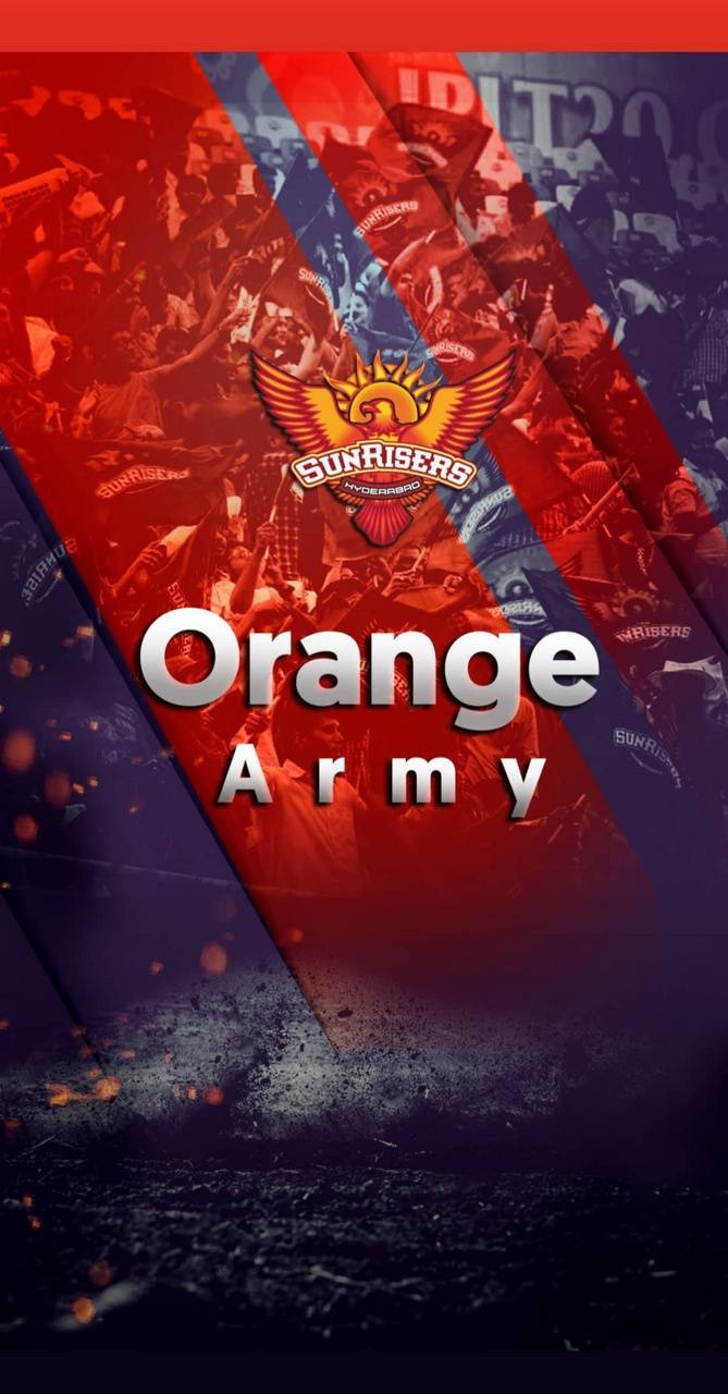SunRisers Orange Army運動隊球迷壁紙，包含人群和標誌。