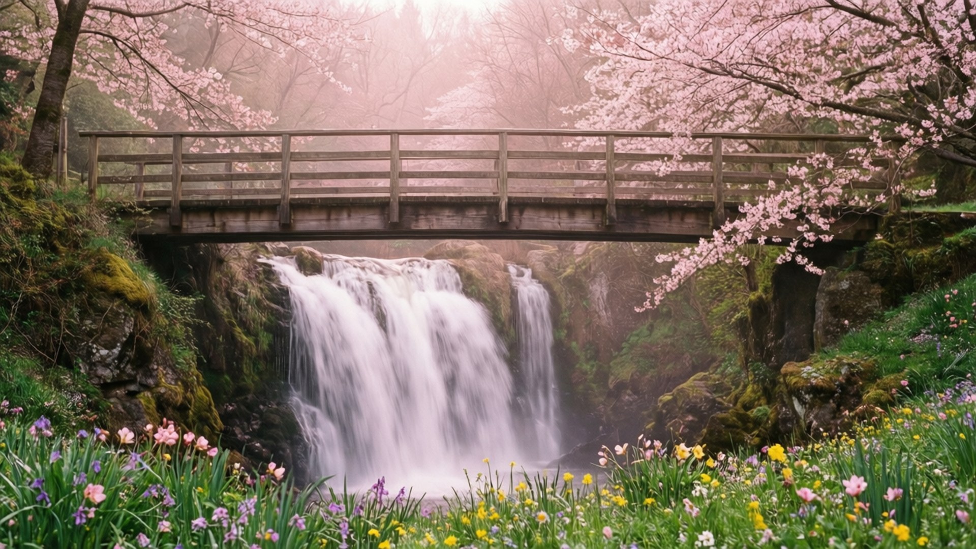 櫻花橋 壁紙