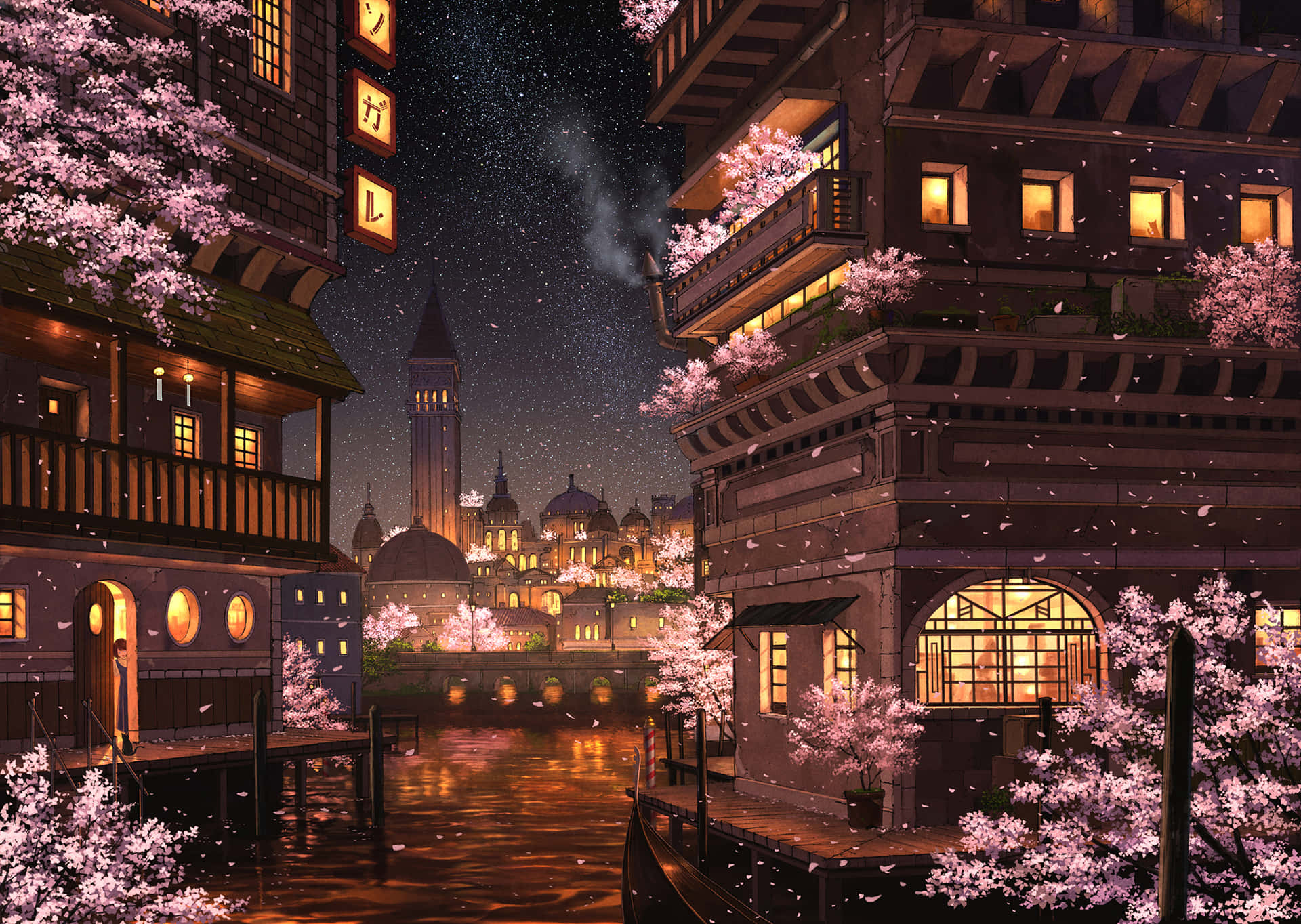 櫻花背景 壁紙