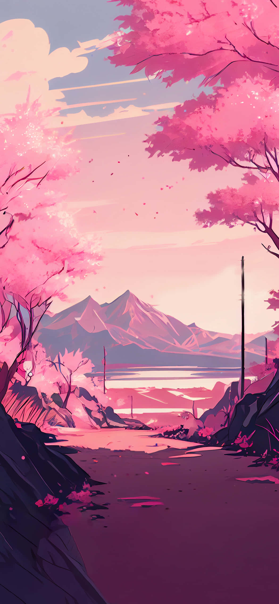 櫻花背景 壁紙