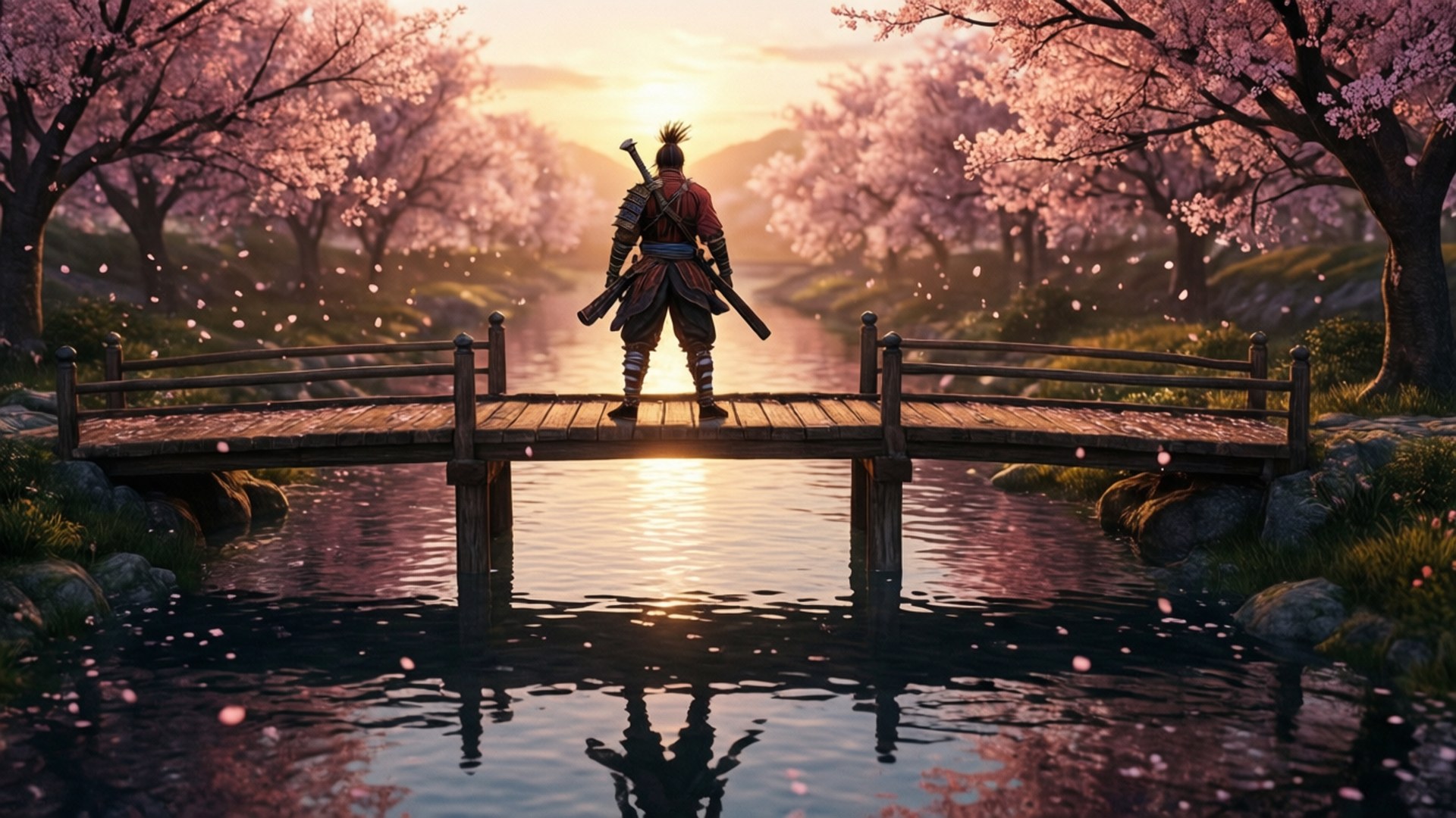 櫻花黃昏 壁紙