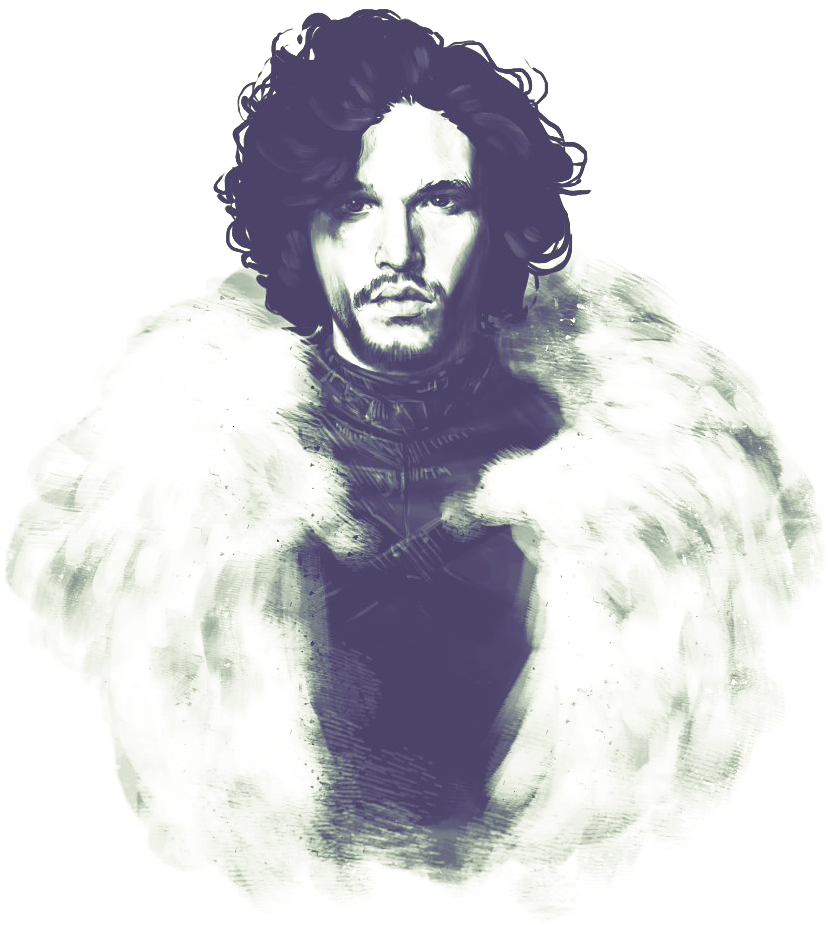權力遊戲毛皮披風戰士 壁紙 — 一個風格化的肖像，描繪一名擁有深色捲髮和毛皮襯裡斗篷的男子，以綠色和紫色色調呈現，帶有磨損紋理。