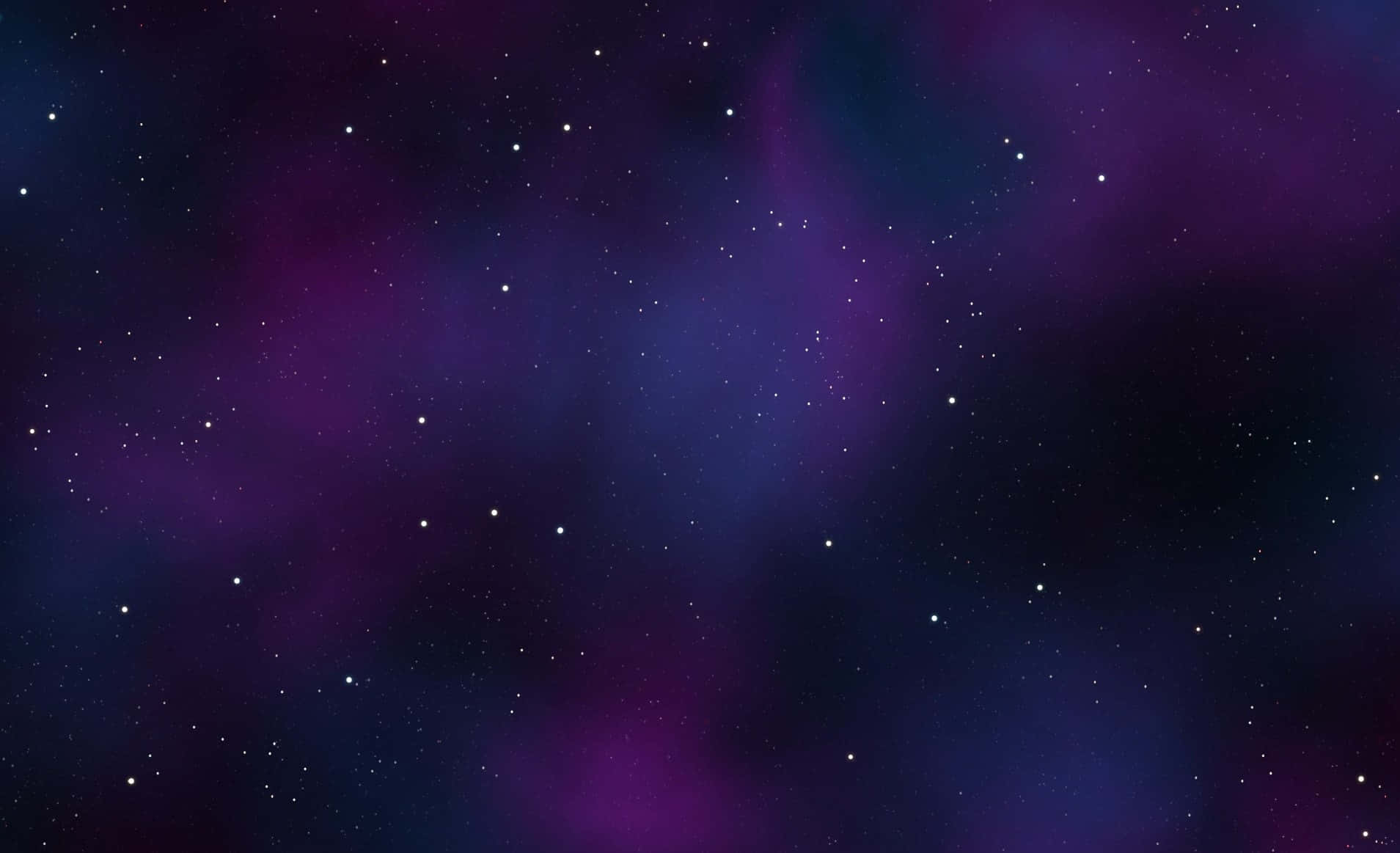 欣賞夜空之美 壁紙 — 一片宇宙深處的紫色和藍色星雲，點綴著閃爍的星星，映襯著黑暗的虛空。