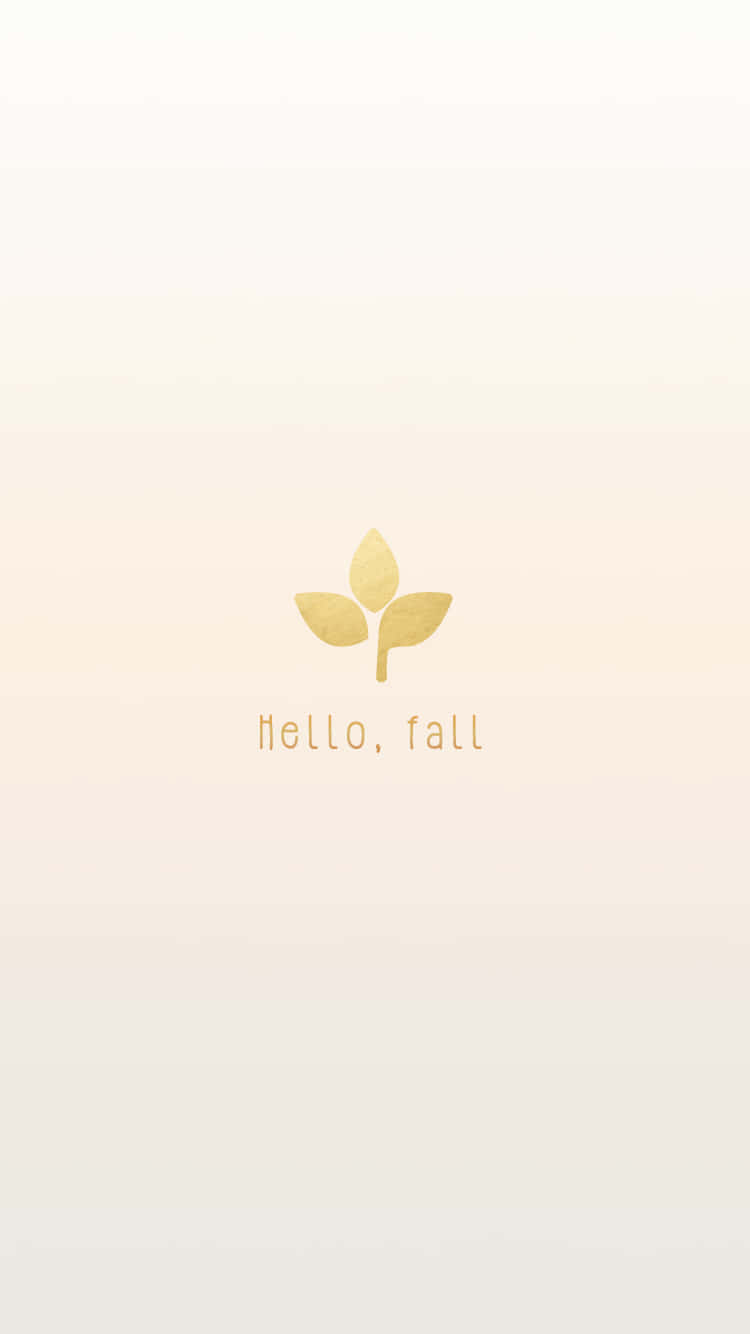 金色葉子標誌，hello fall 文字，漸變背景