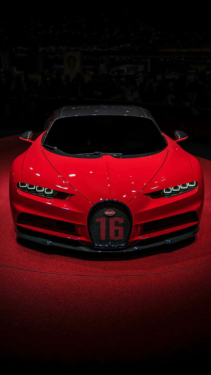 紅色Bugatti Chiron Super Sport 16在車展上展出