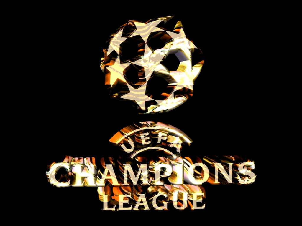 UEFA 歐聯標誌，帶有金色足球和火焰文字，黑色背景