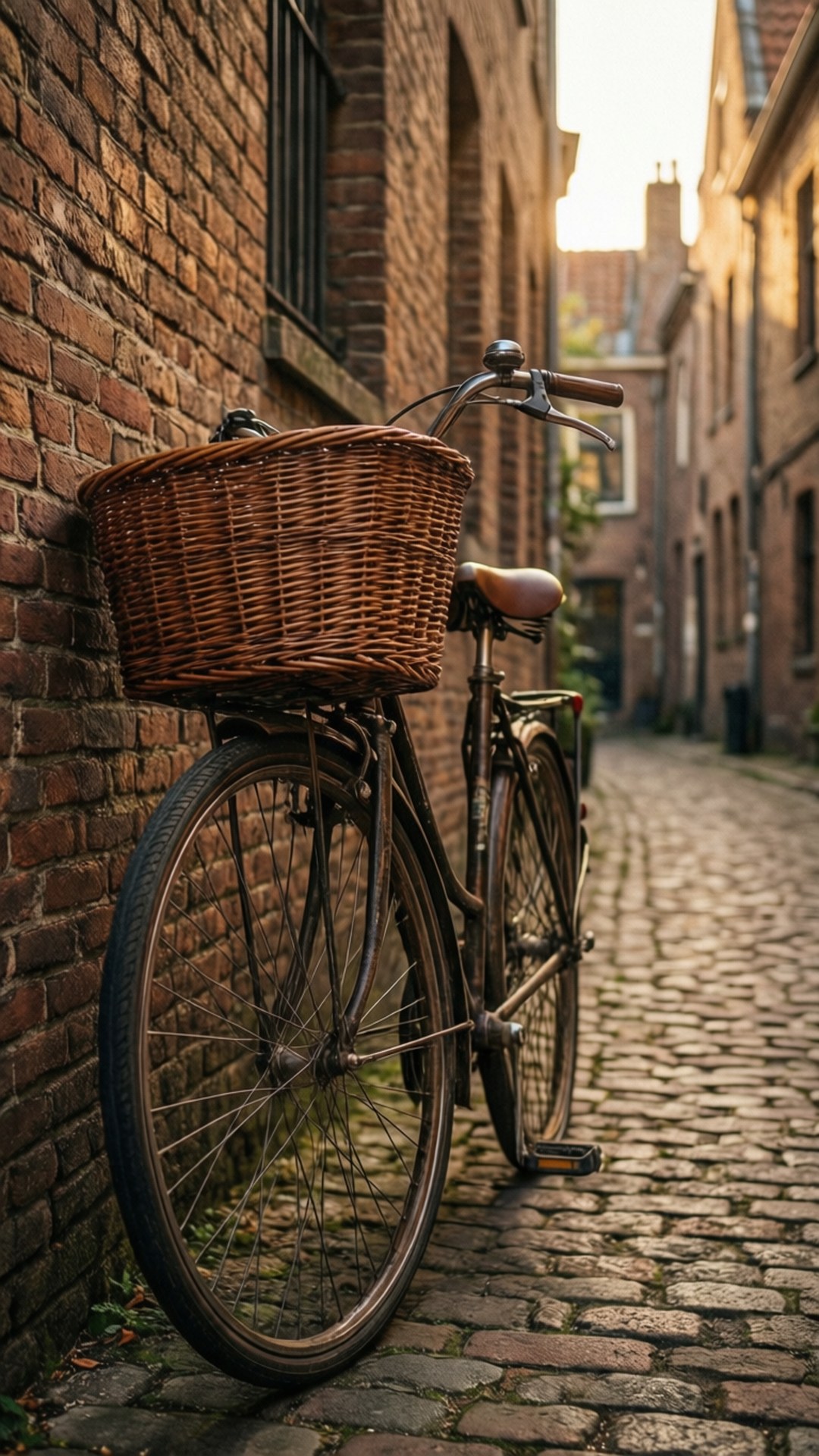 歐洲小巷單車 壁紙