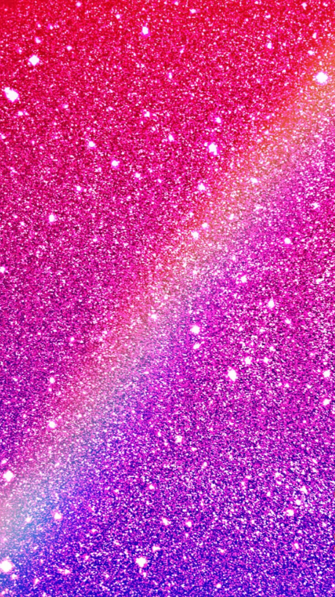 歡樂的彩虹閃粉色彩。 壁紙 — 閃爍的宇宙星雲以鮮豔的粉紅色、紫色和藍色色調旋轉，閃爍的星星散佈各處。