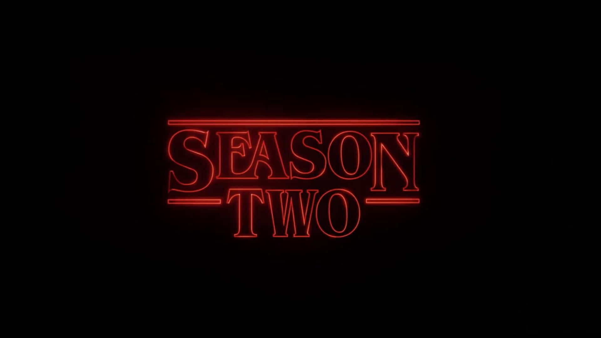 紅色霓虹燈牌在黑色背景上顯示Season Two。