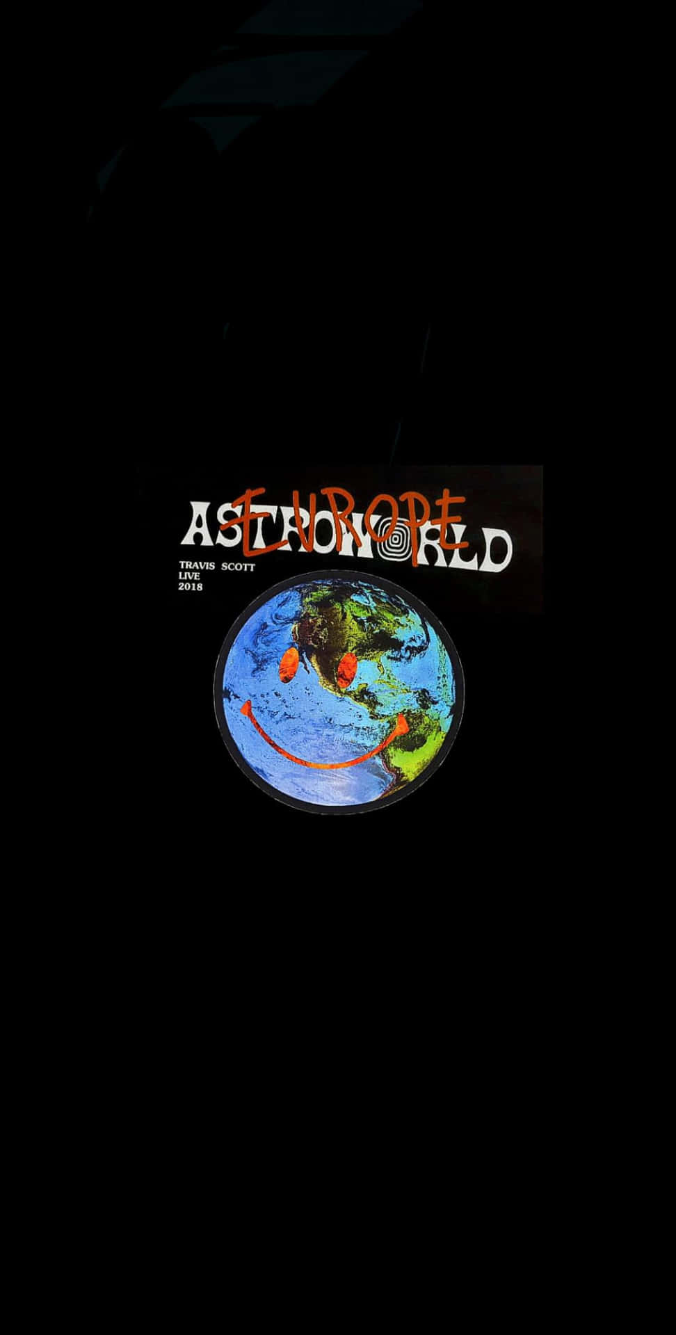 Travis Scott 的 Astroworld 專輯封面，有一個微笑的地球。