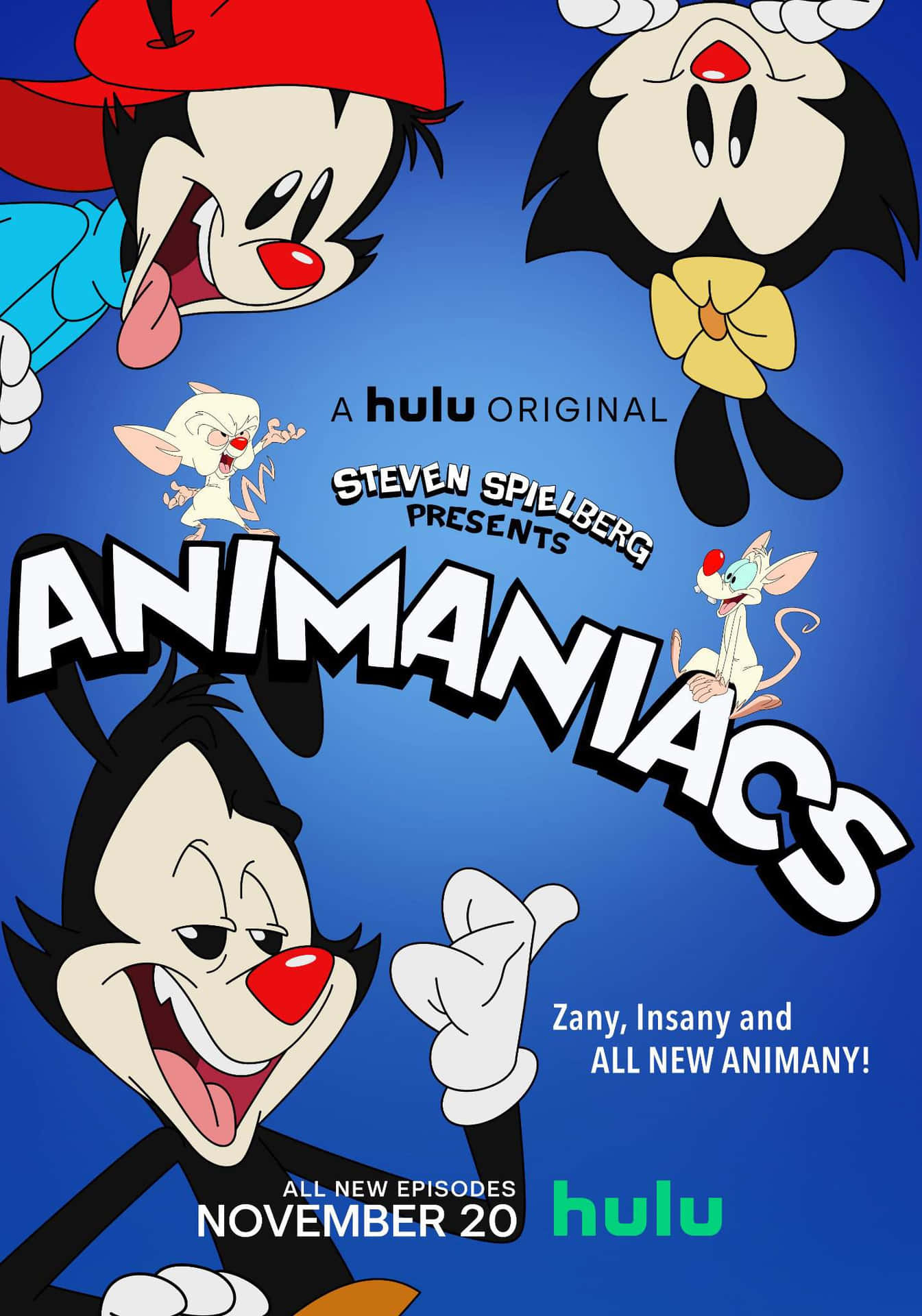 動畫節目《Animaniacs》的宣傳海報， featuring 其主要卡通角色。