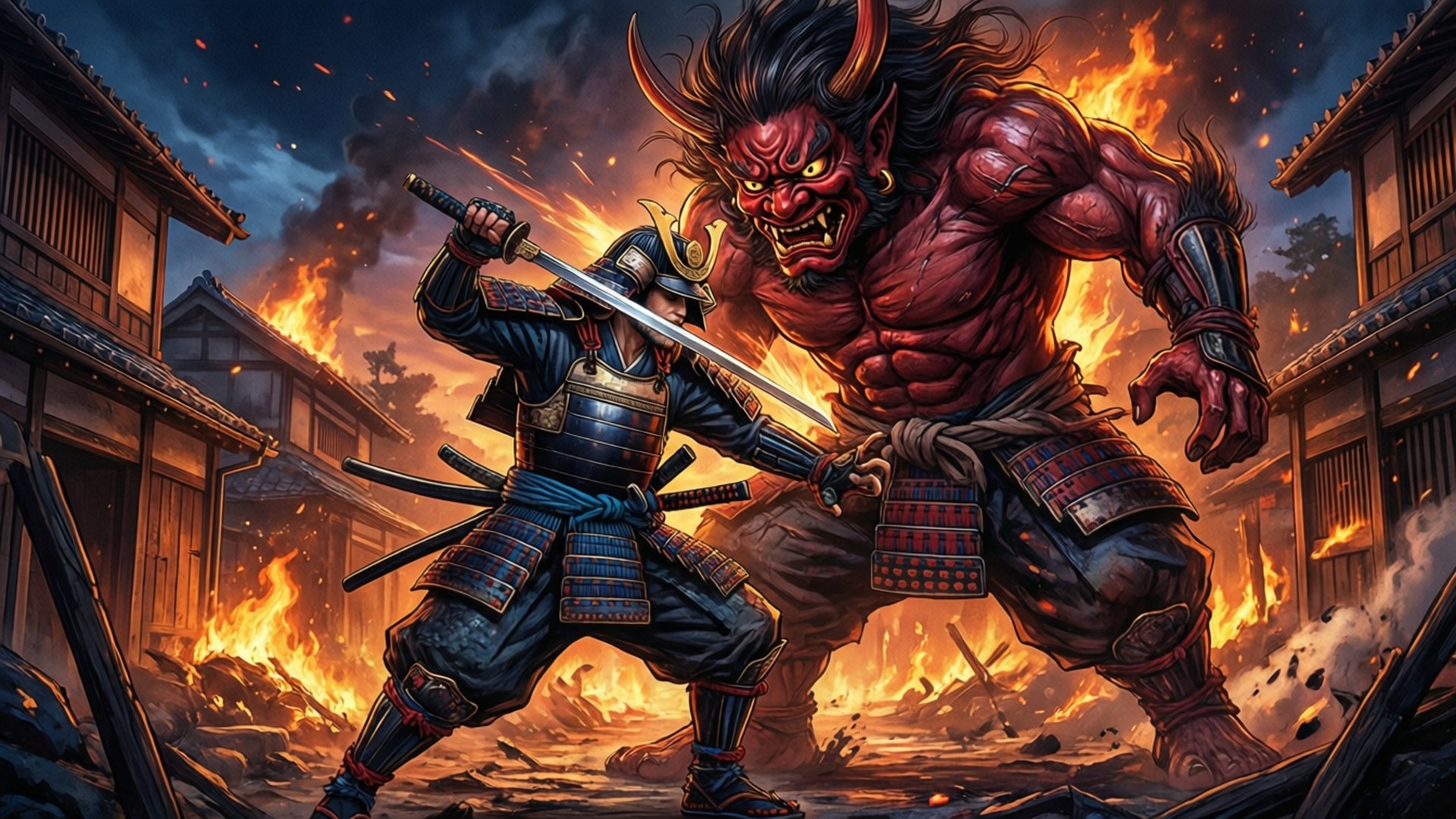 武士對戰鬼怪 壁紙