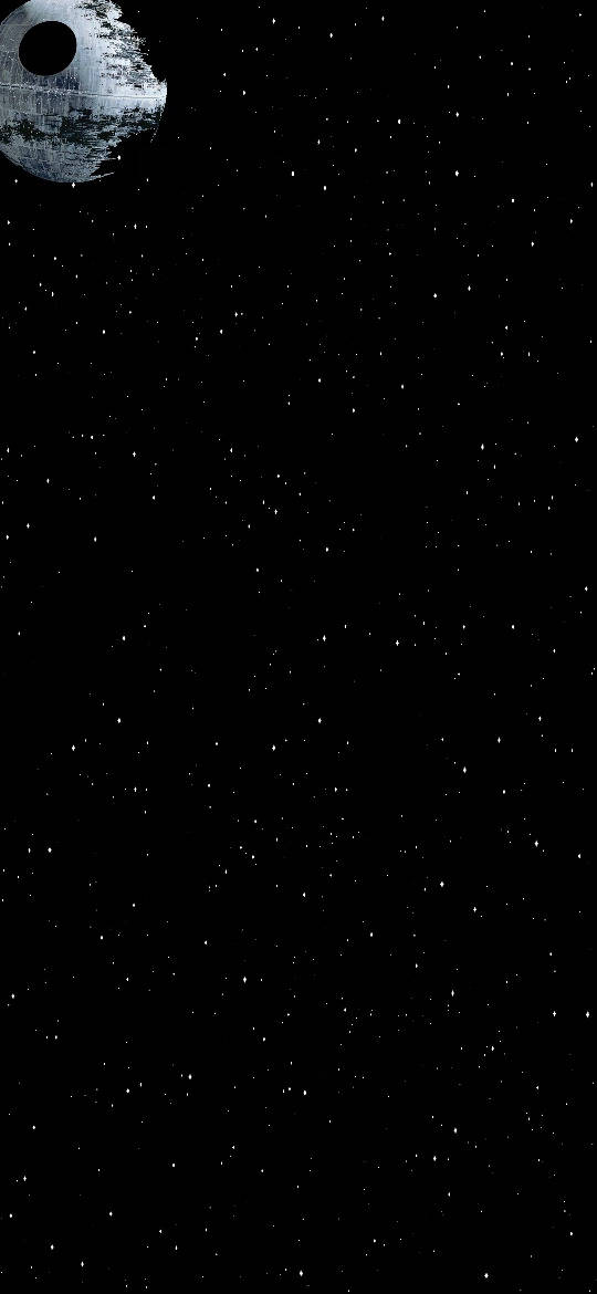 Google Pixel 4a 桌布 壁紙 — 死星在深空的星域中隱現，帶有黑暗不祥的氣息。